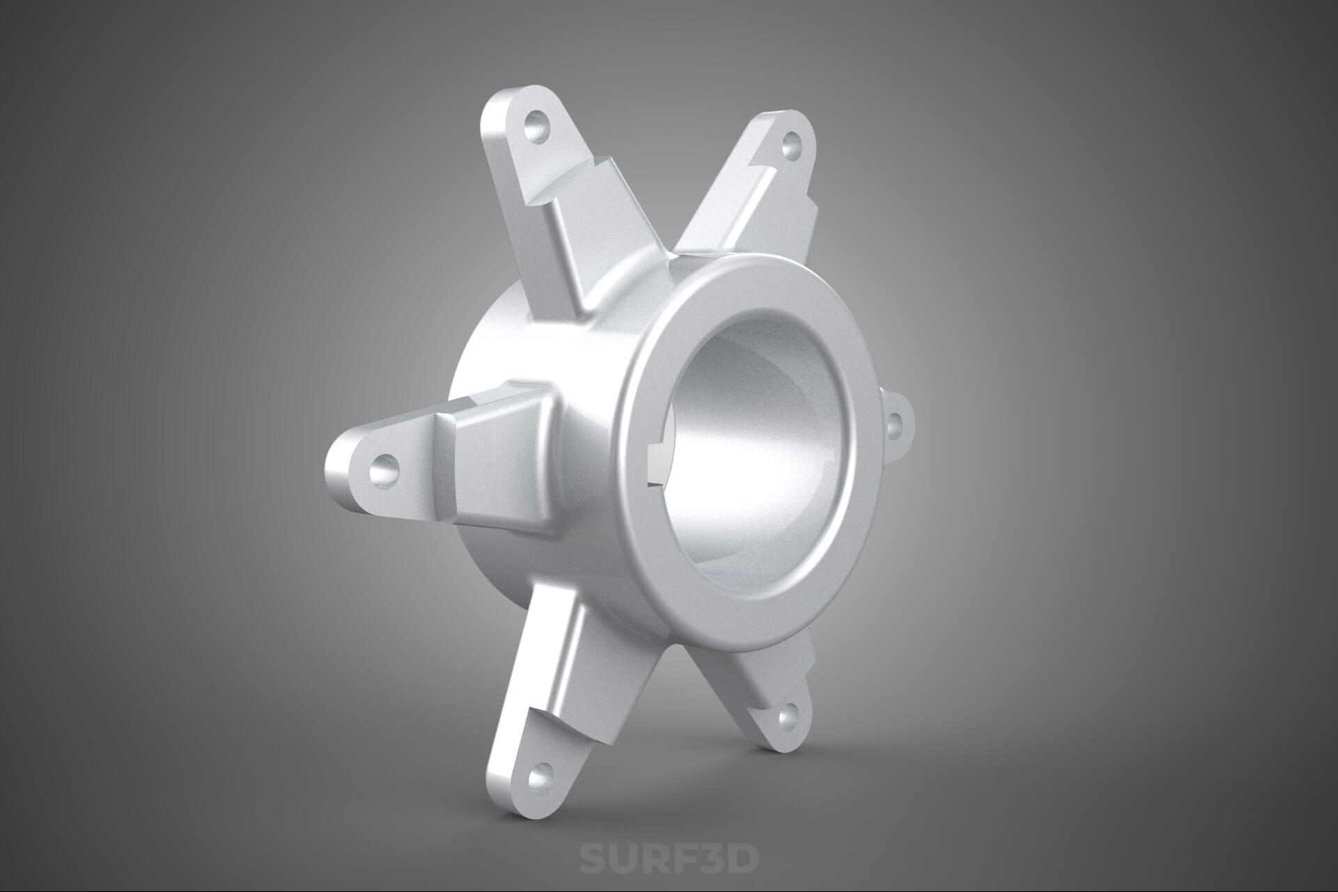 Star Flange Hub Mounting Bracket Sprocket Disc Carrier Spoke 3D Model