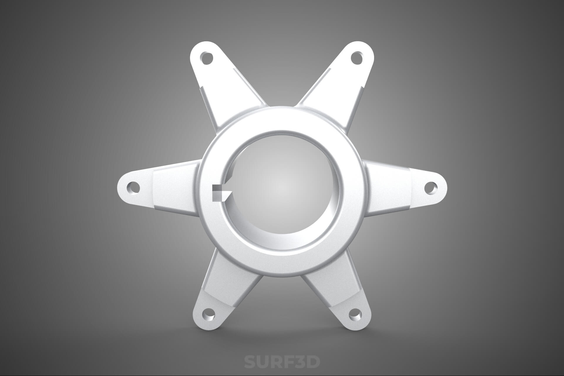 Star Flange Hub Mounting Bracket Sprocket Disc Carrier Spoke 3D Model