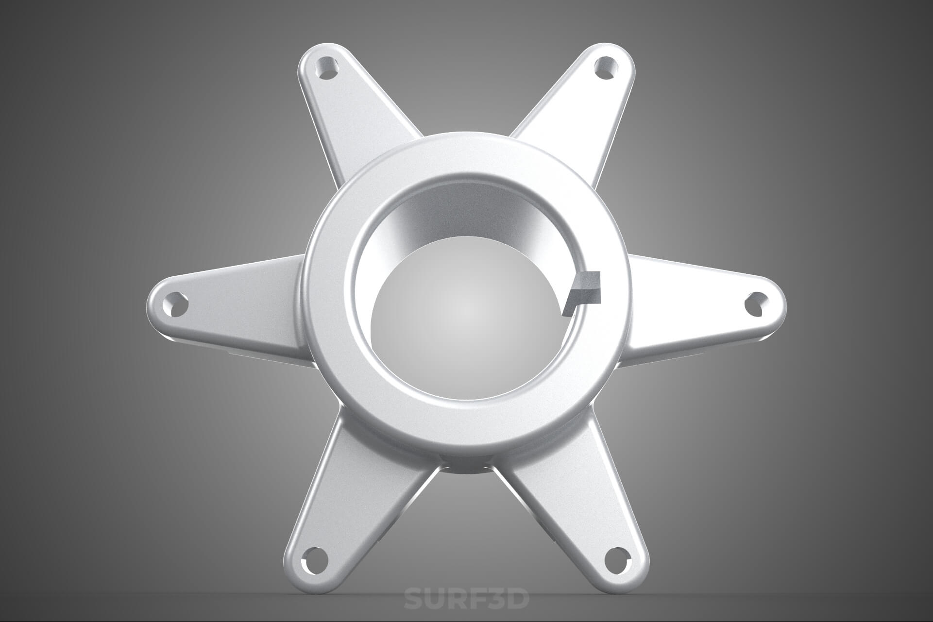 Star Flange Hub Mounting Bracket Sprocket Disc Carrier Spoke 3D Model