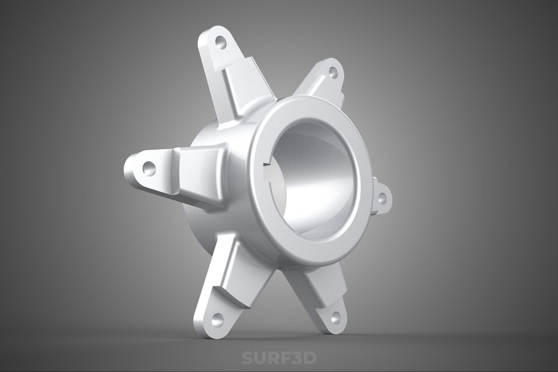 Star Flange Hub Mounting Bracket Sprocket Disc Carrier Spoke 3D Model