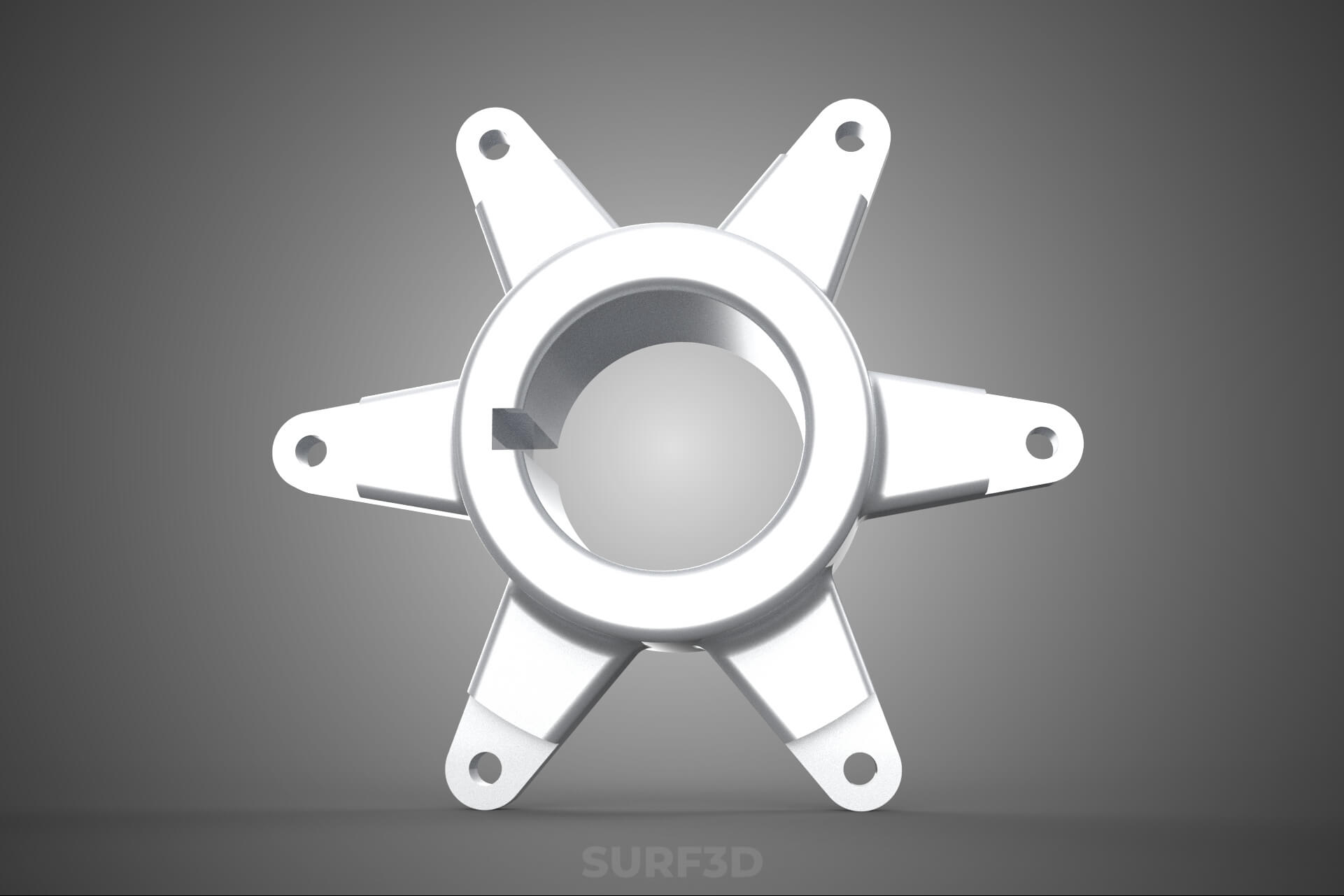 Star Flange Hub Mounting Bracket Sprocket Disc Carrier Spoke 3D Model