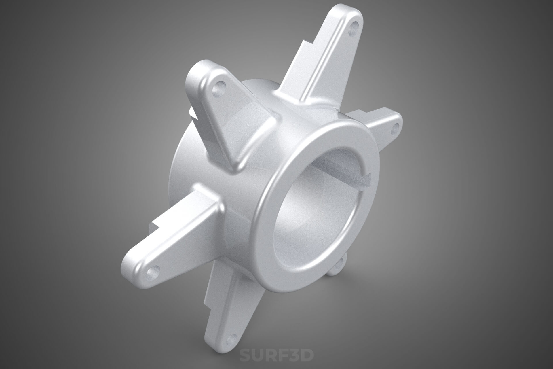 Star Flange Hub Mounting Bracket Sprocket Disc Carrier Spoke 3D Model