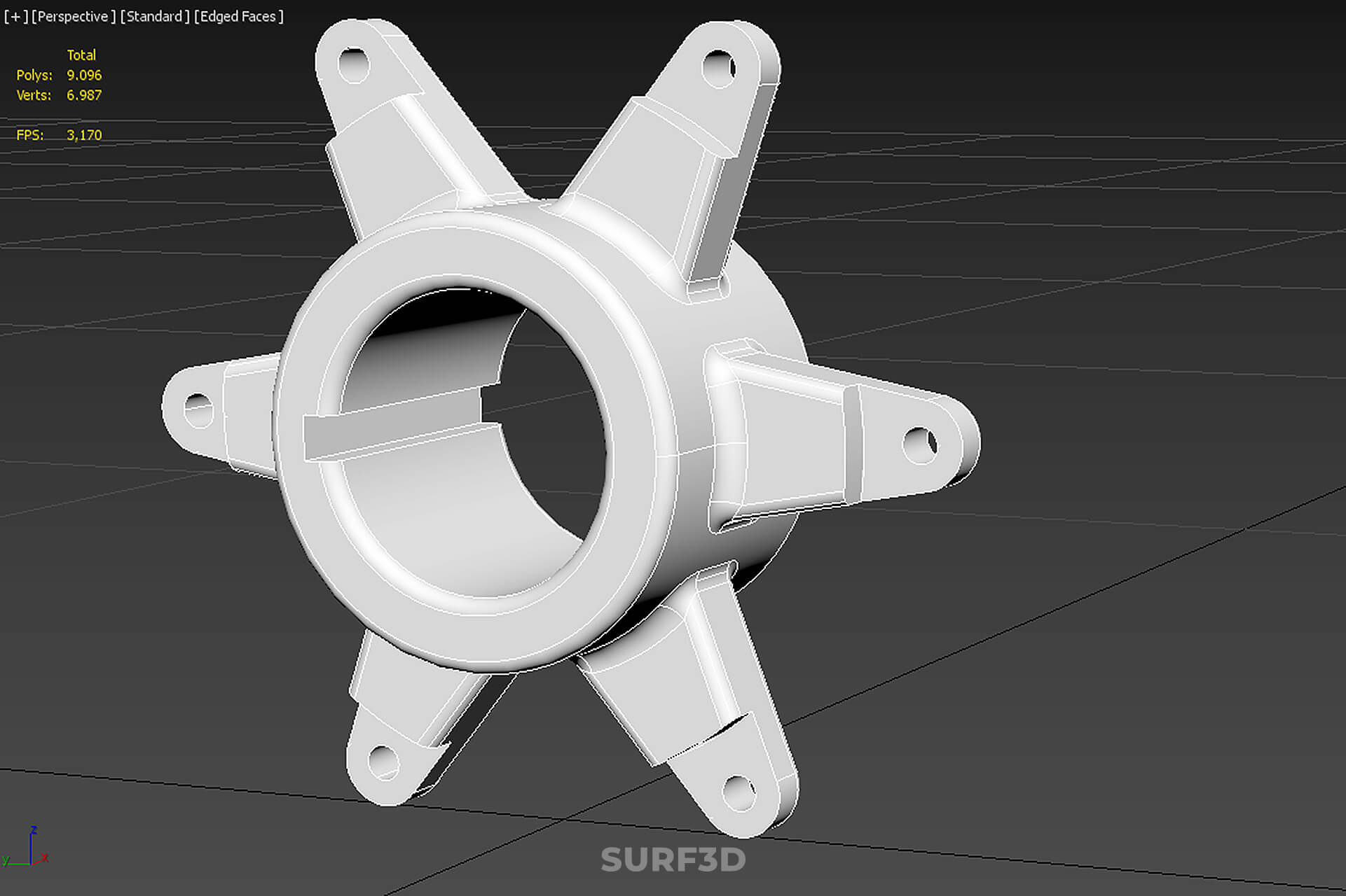 Star Flange Hub Mounting Bracket Sprocket Disc Carrier Spoke 3D Model