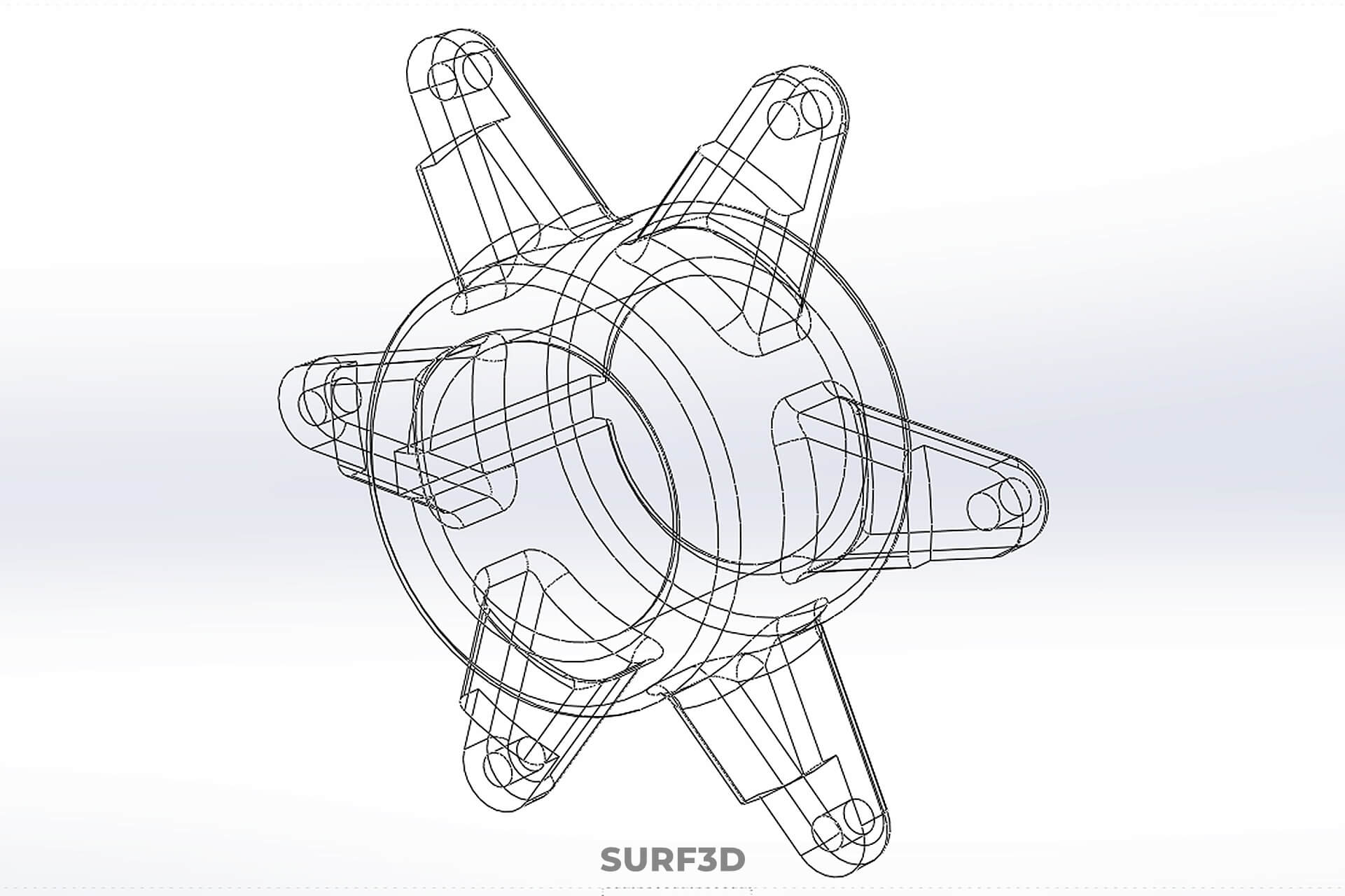 Star Flange Hub Mounting Bracket Sprocket Disc Carrier Spoke 3D Model