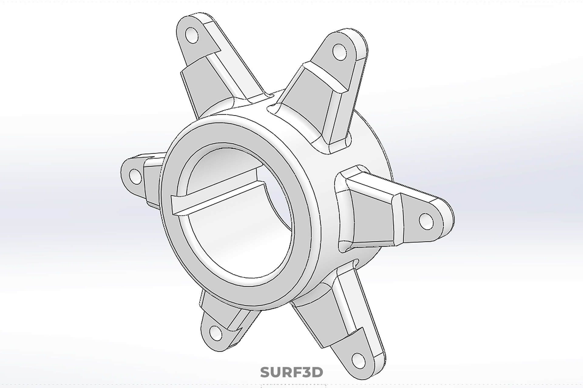Star Flange Hub Mounting Bracket Sprocket Disc Carrier Spoke 3D Model