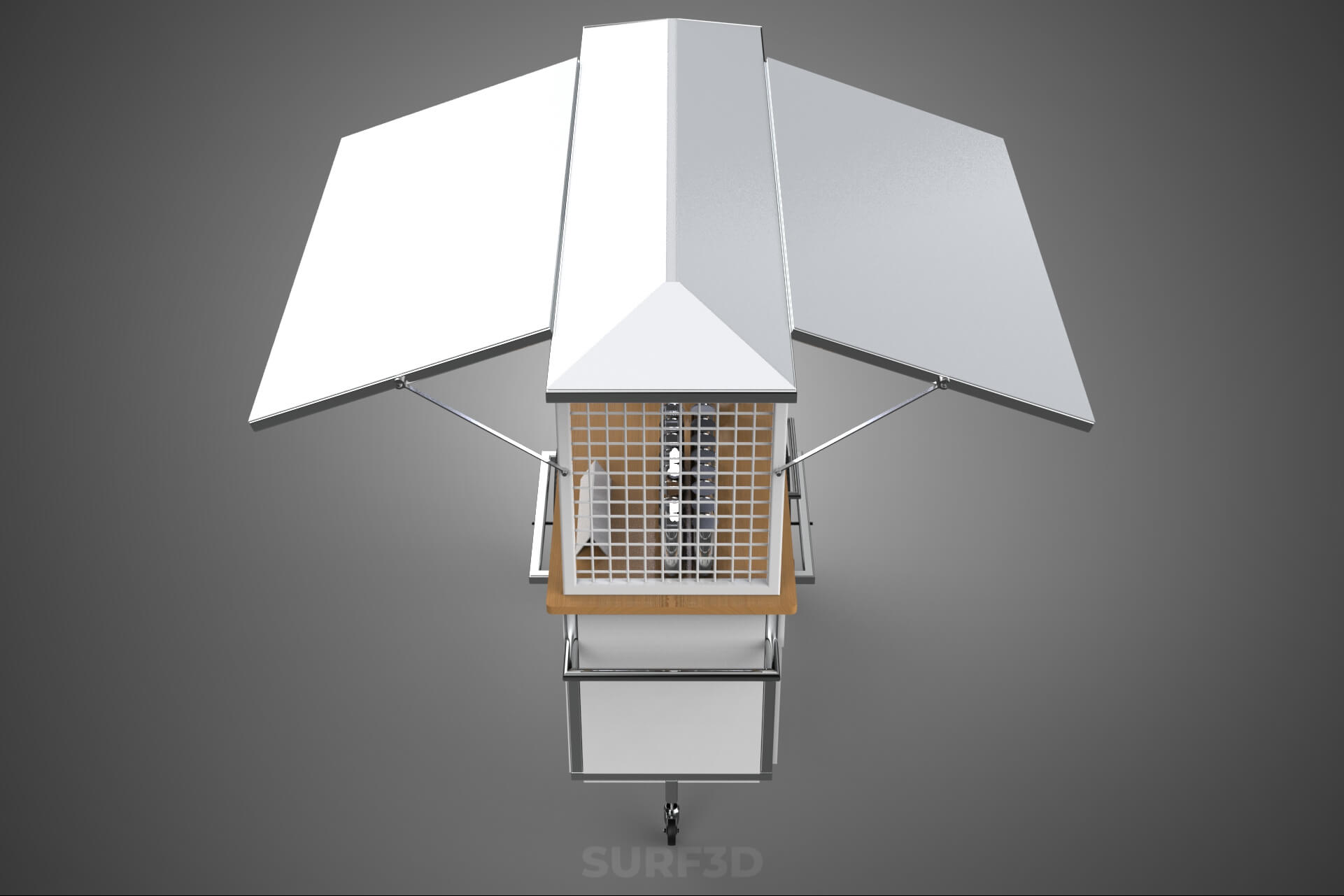 Street Food Cart Trolley Beverage Stall Vending Booth Kiosk 3D Model