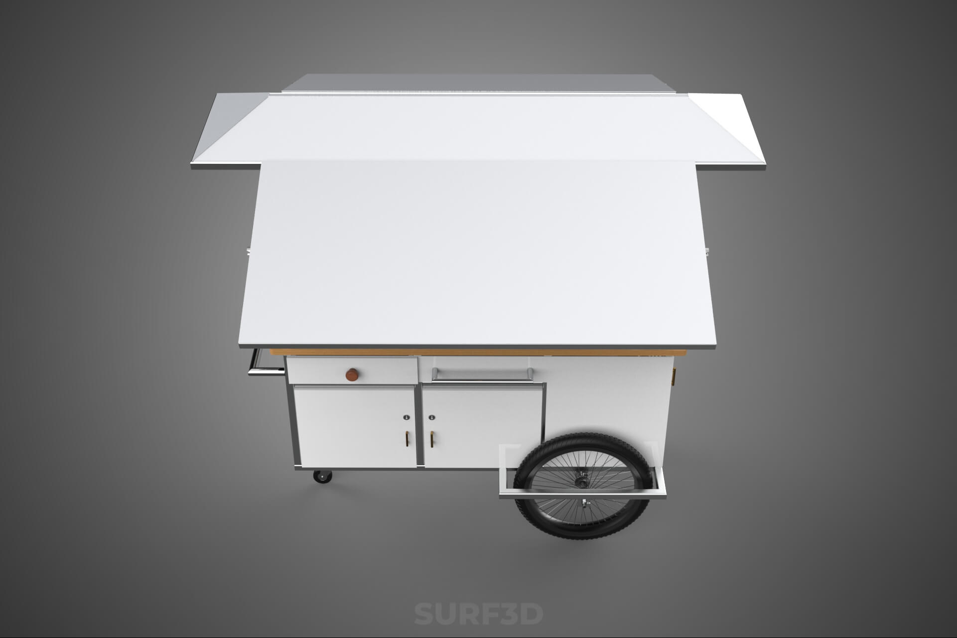 Street Food Cart Trolley Beverage Stall Vending Booth Kiosk 3D Model