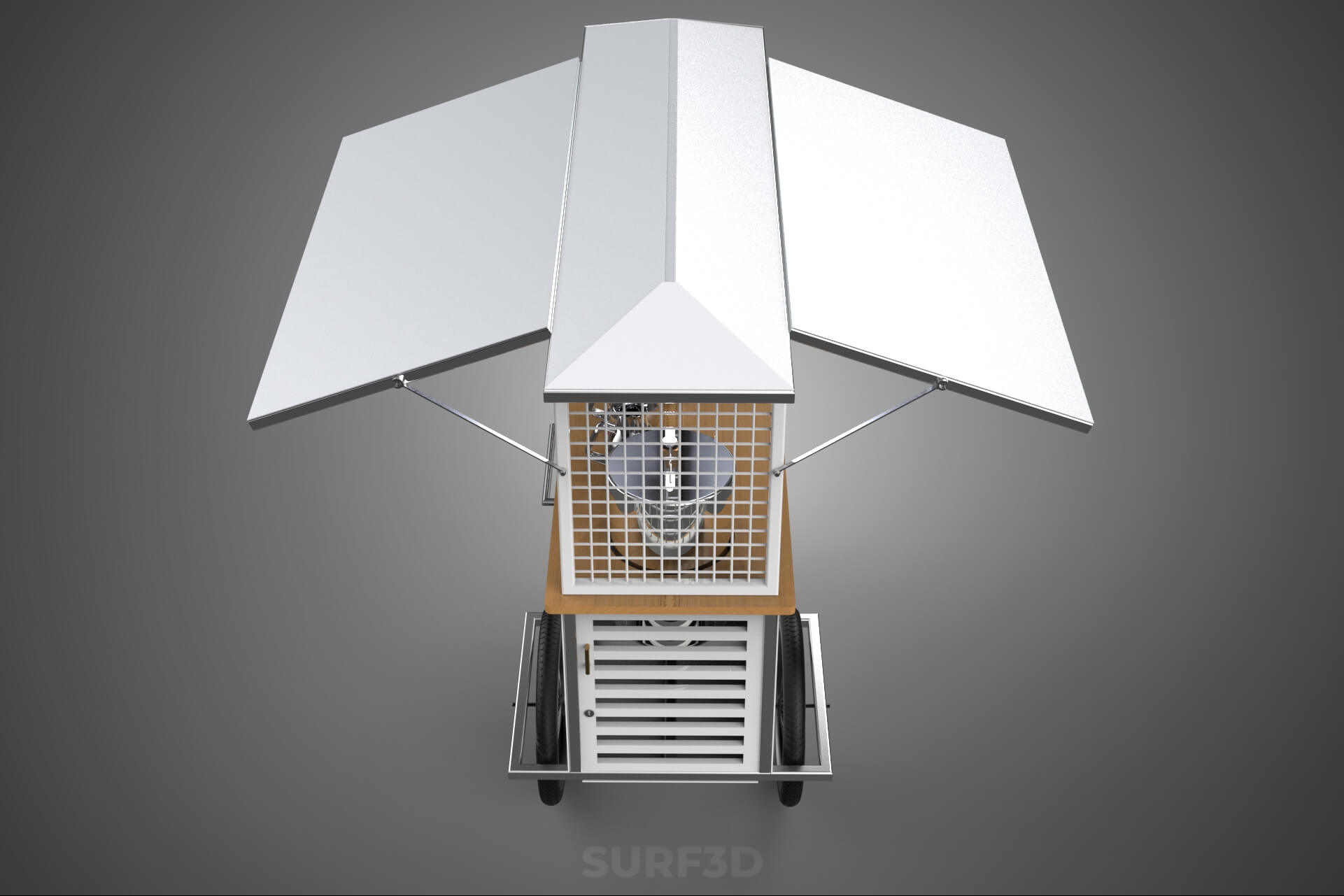 Street Food Cart Trolley Beverage Stall Vending Booth Kiosk 3D Model