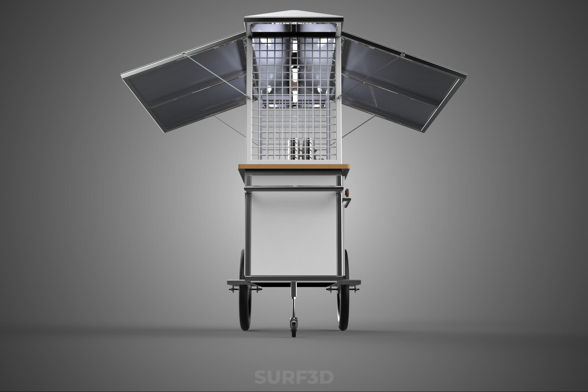 Street Food Cart Trolley Beverage Stall Vending Booth Kiosk 3D Model