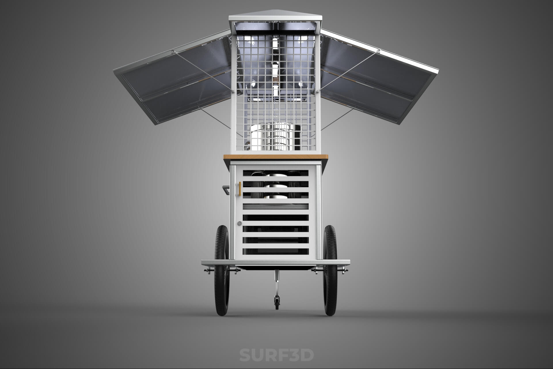 Street Food Cart Trolley Beverage Stall Vending Booth Kiosk 3D Model