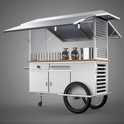 Street Food Cart Trolley Beverage Stall Vending Booth Kiosk