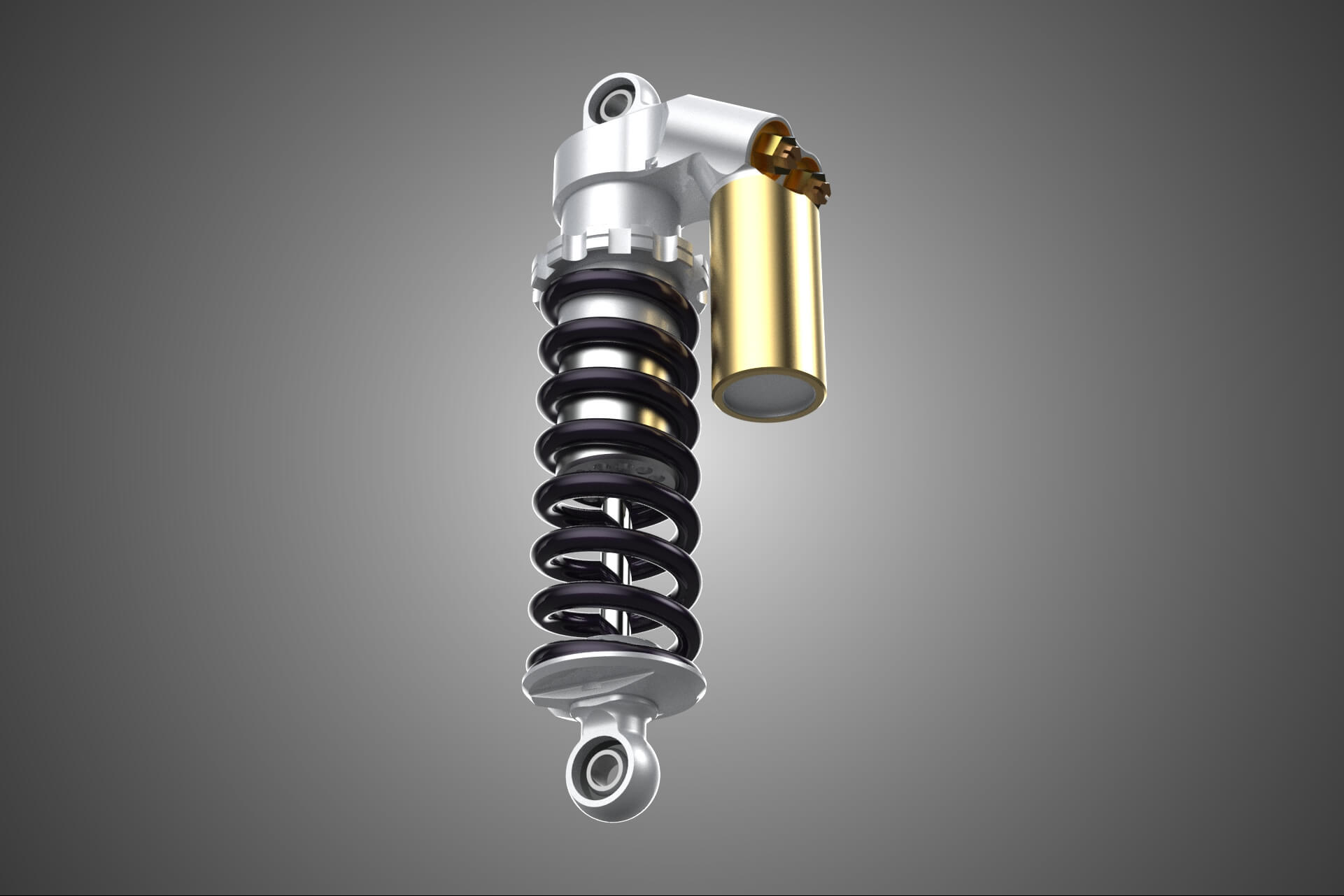 Suspension Shock Absorber Breaker Spring Coil Piggyback Tank 3D Model