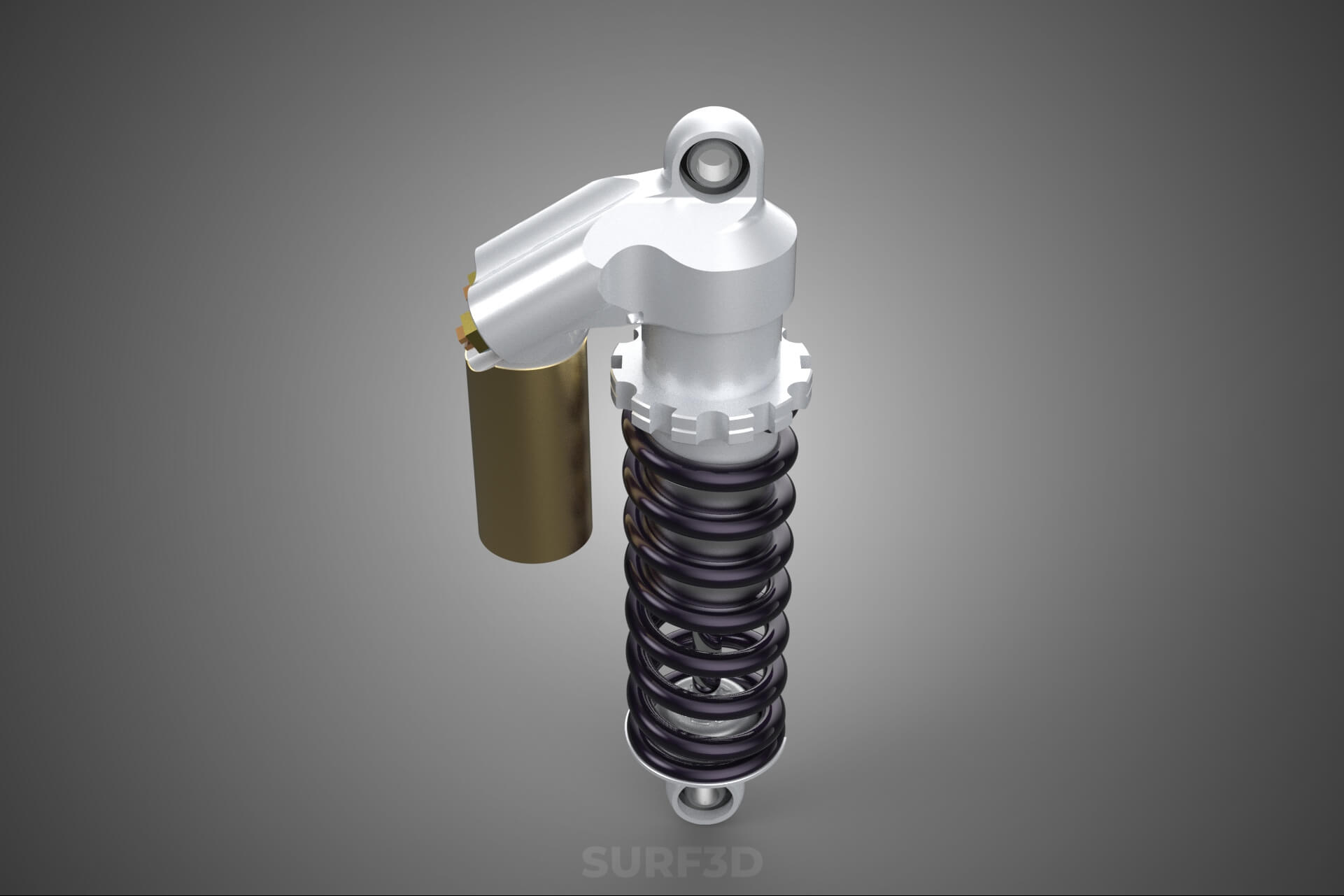 Suspension Shock Absorber Breaker Spring Coil Piggyback Tank 3D Model
