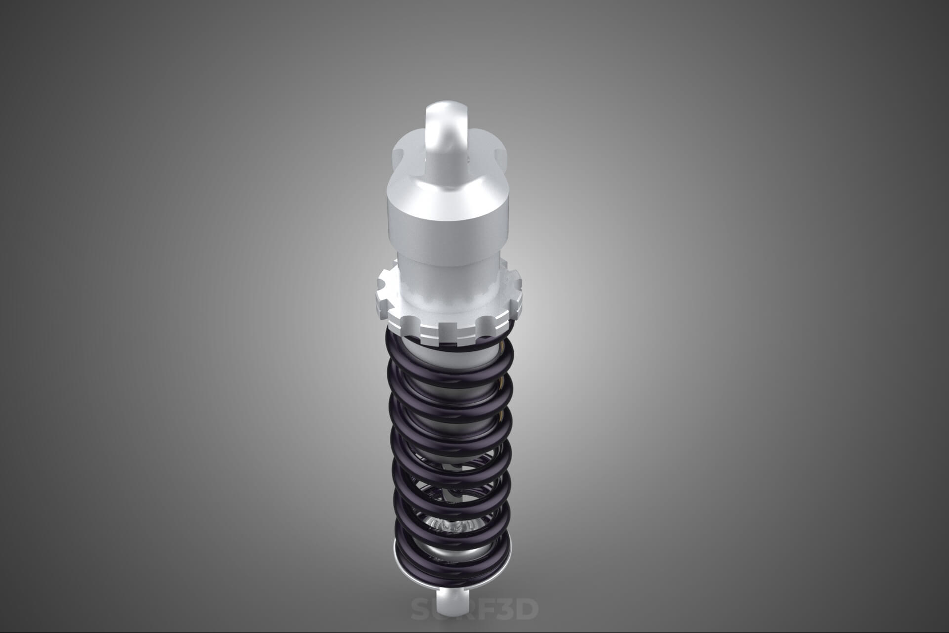 Suspension Shock Absorber Breaker Spring Coil Piggyback Tank 3D Model