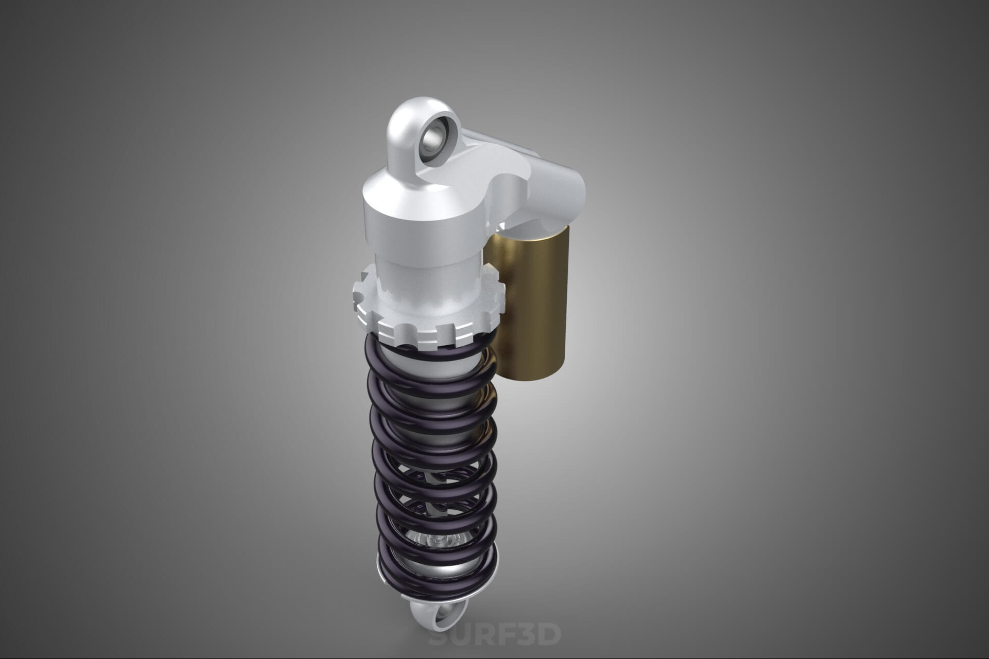 Suspension Shock Absorber Breaker Spring Coil Piggyback Tank 3D Model