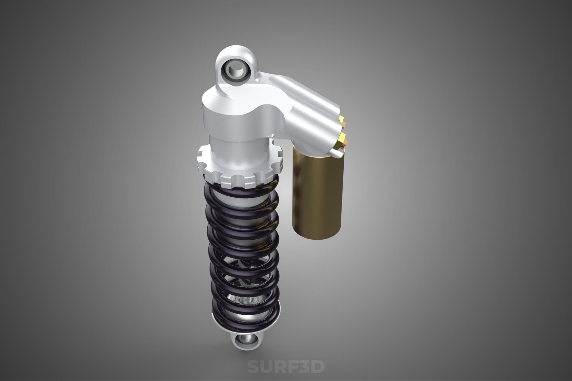 Suspension Shock Absorber Breaker Spring Coil Piggyback Tank 3D Model