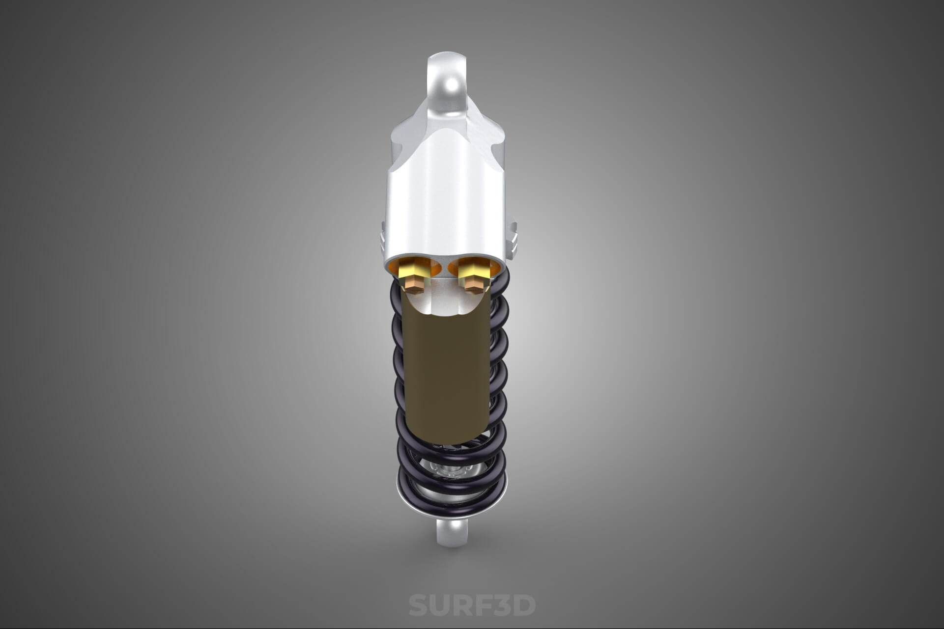 Suspension Shock Absorber Breaker Spring Coil Piggyback Tank 3D Model
