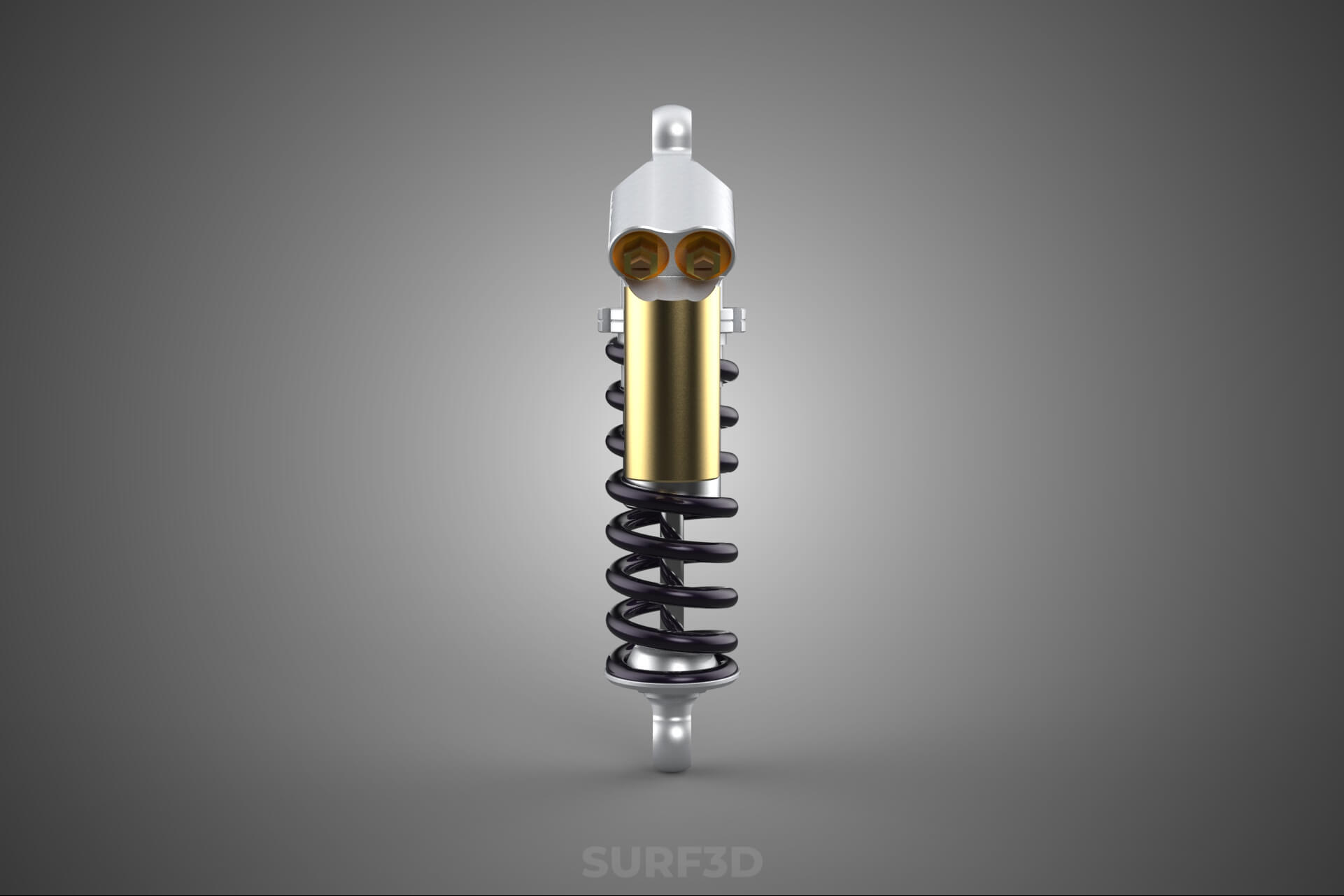 Suspension Shock Absorber Breaker Spring Coil Piggyback Tank 3D Model