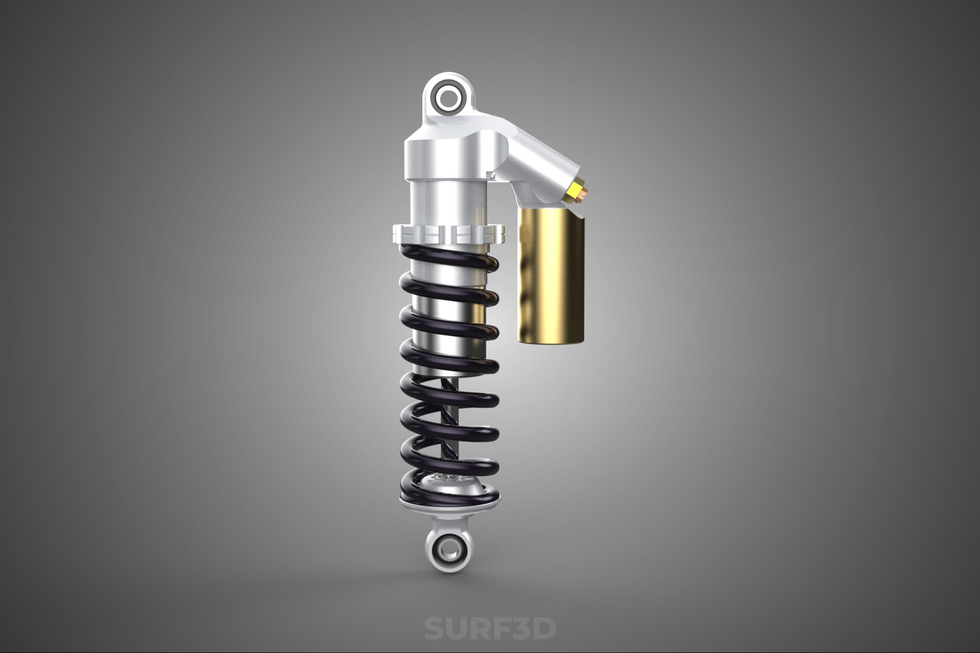 Suspension Shock Absorber Breaker Spring Coil Piggyback Tank 3D Model