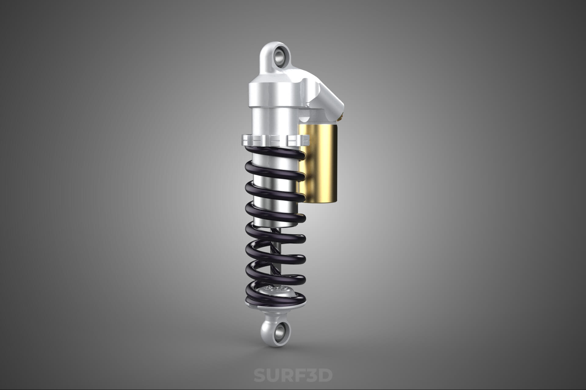 Suspension Shock Absorber Breaker Spring Coil Piggyback Tank 3D Model