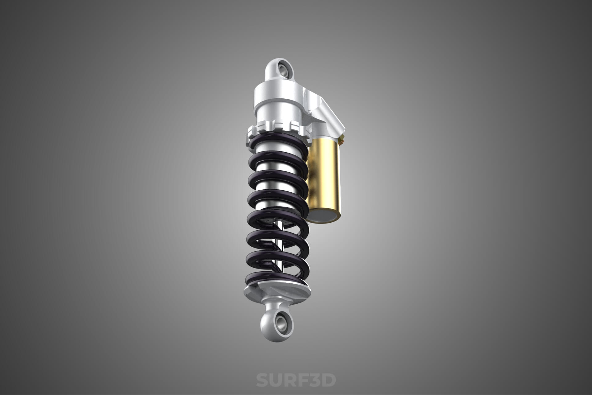 Suspension Shock Absorber Breaker Spring Coil Piggyback Tank 3D Model