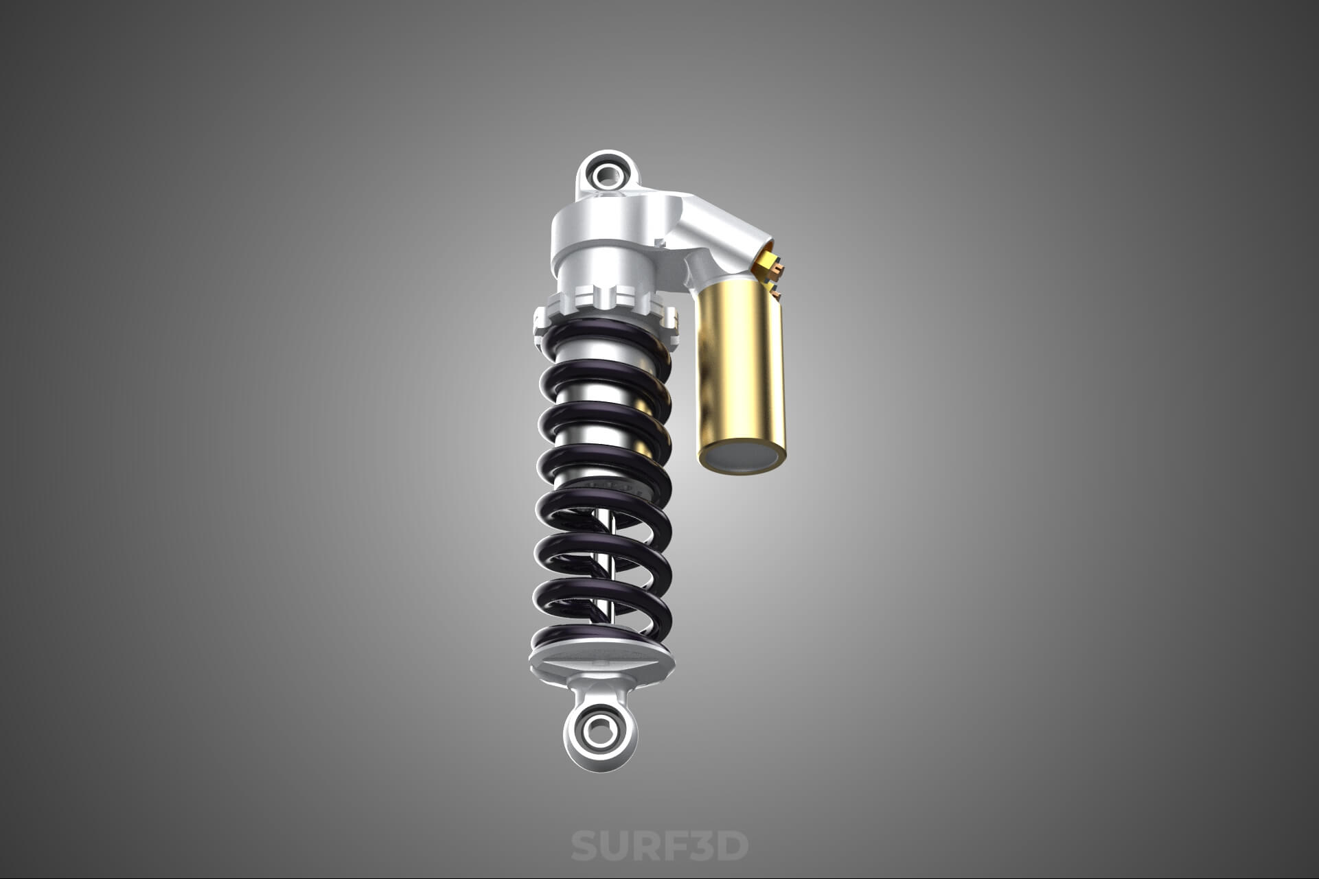 Suspension Shock Absorber Breaker Spring Coil Piggyback Tank 3D Model