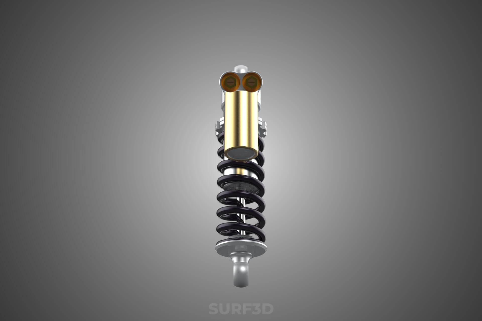 Suspension Shock Absorber Breaker Spring Coil Piggyback Tank 3D Model