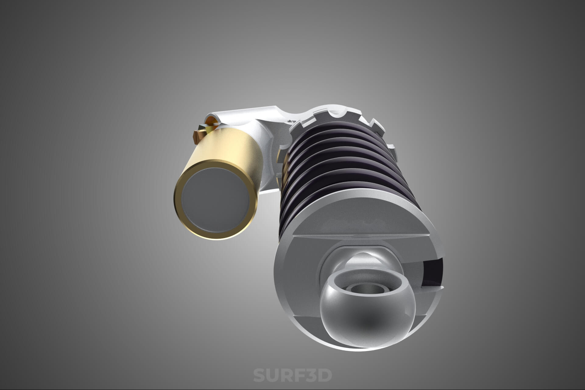 Suspension Shock Absorber Breaker Spring Coil Piggyback Tank 3D Model