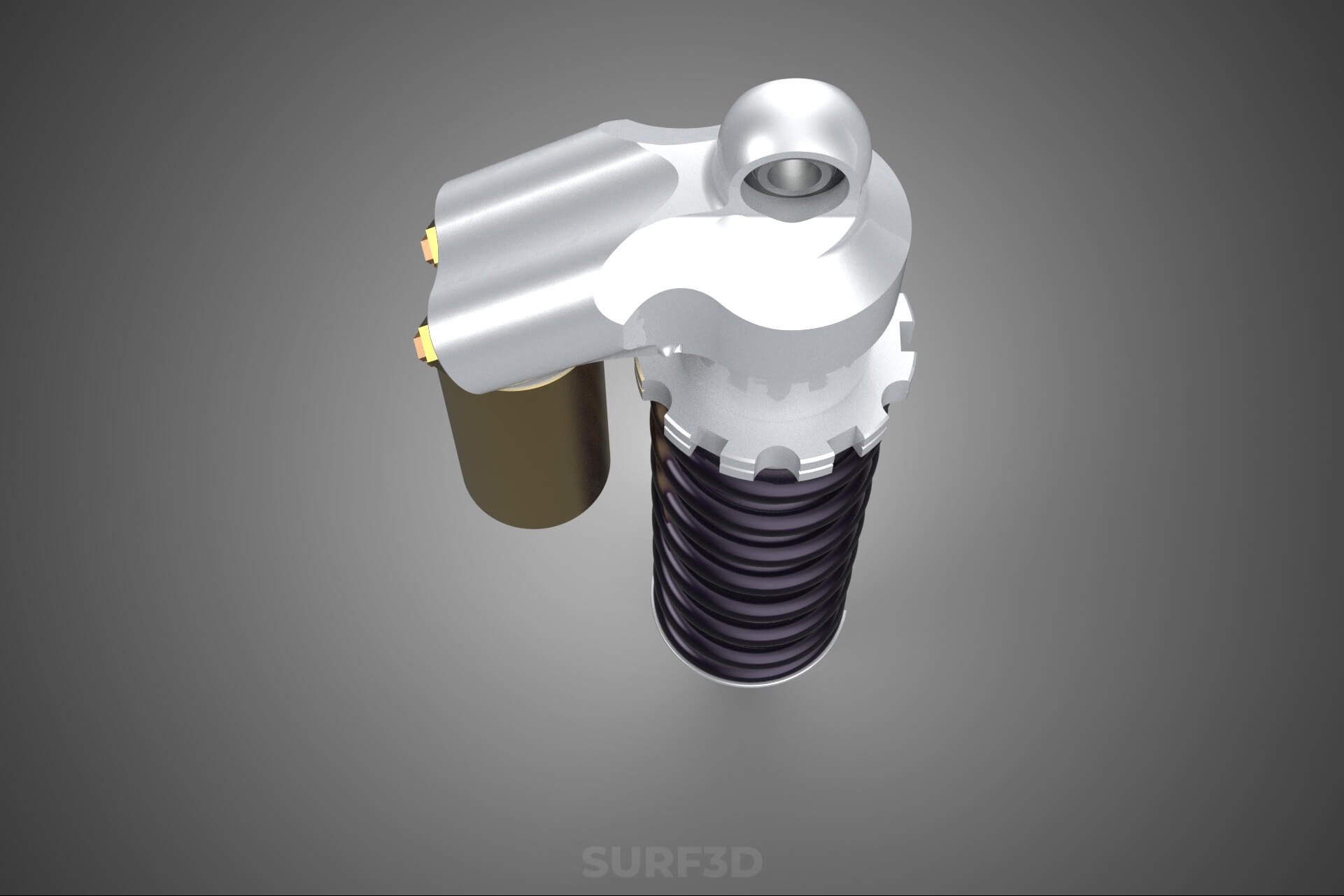 Suspension Shock Absorber Breaker Spring Coil Piggyback Tank 3D Model