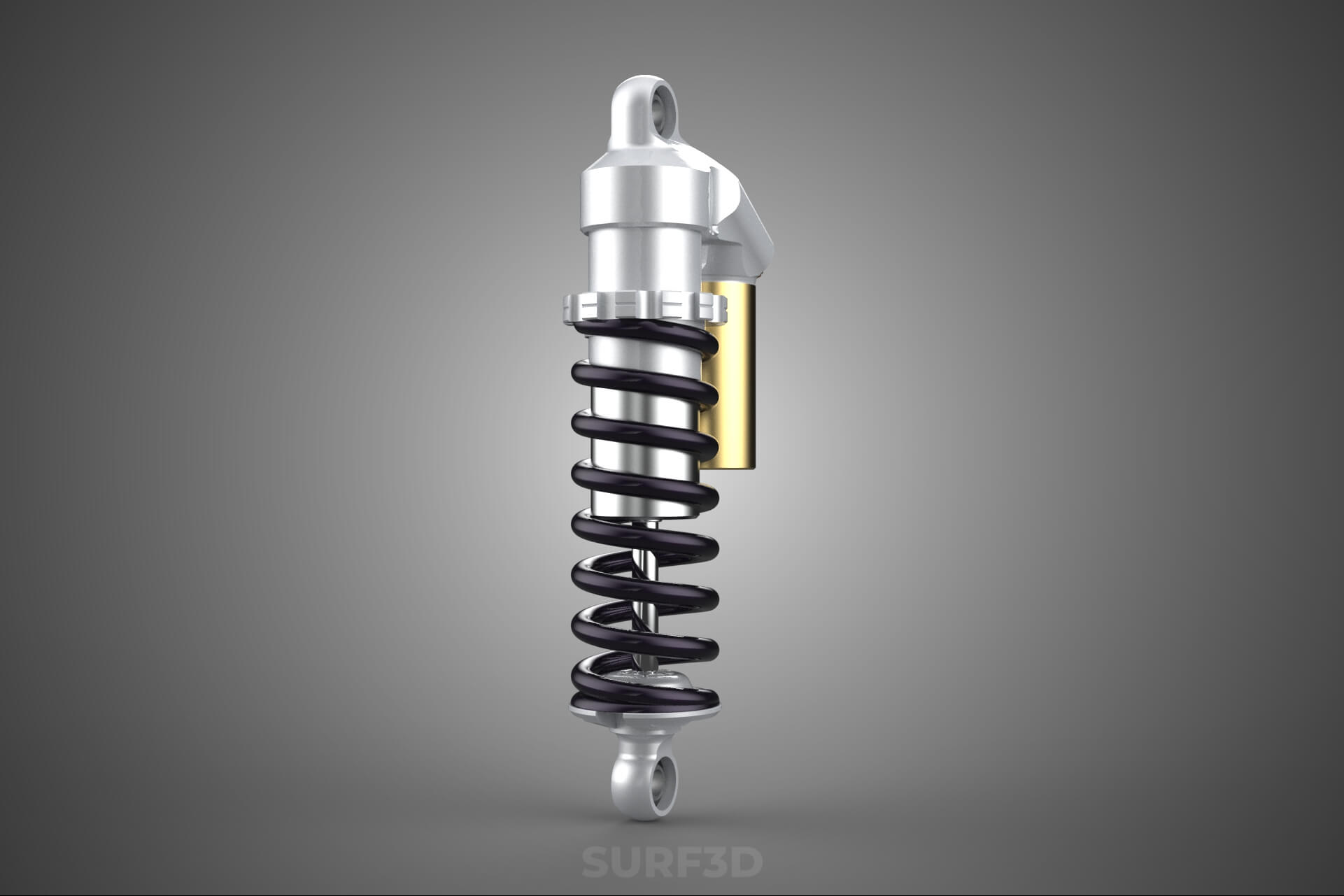 Suspension Shock Absorber Breaker Spring Coil Piggyback Tank 3D Model