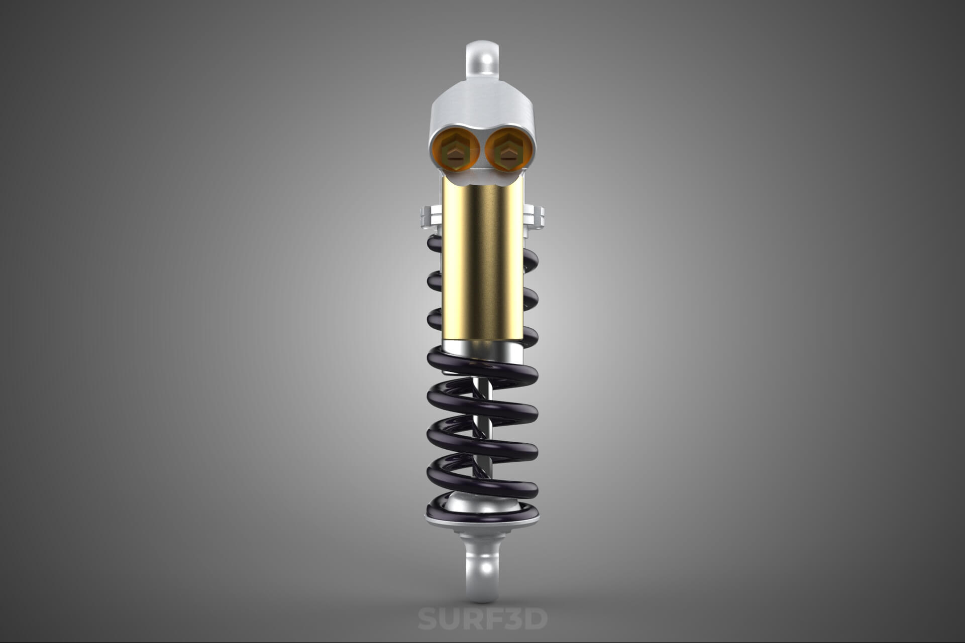 Suspension Shock Absorber Breaker Spring Coil Piggyback Tank 3D Model