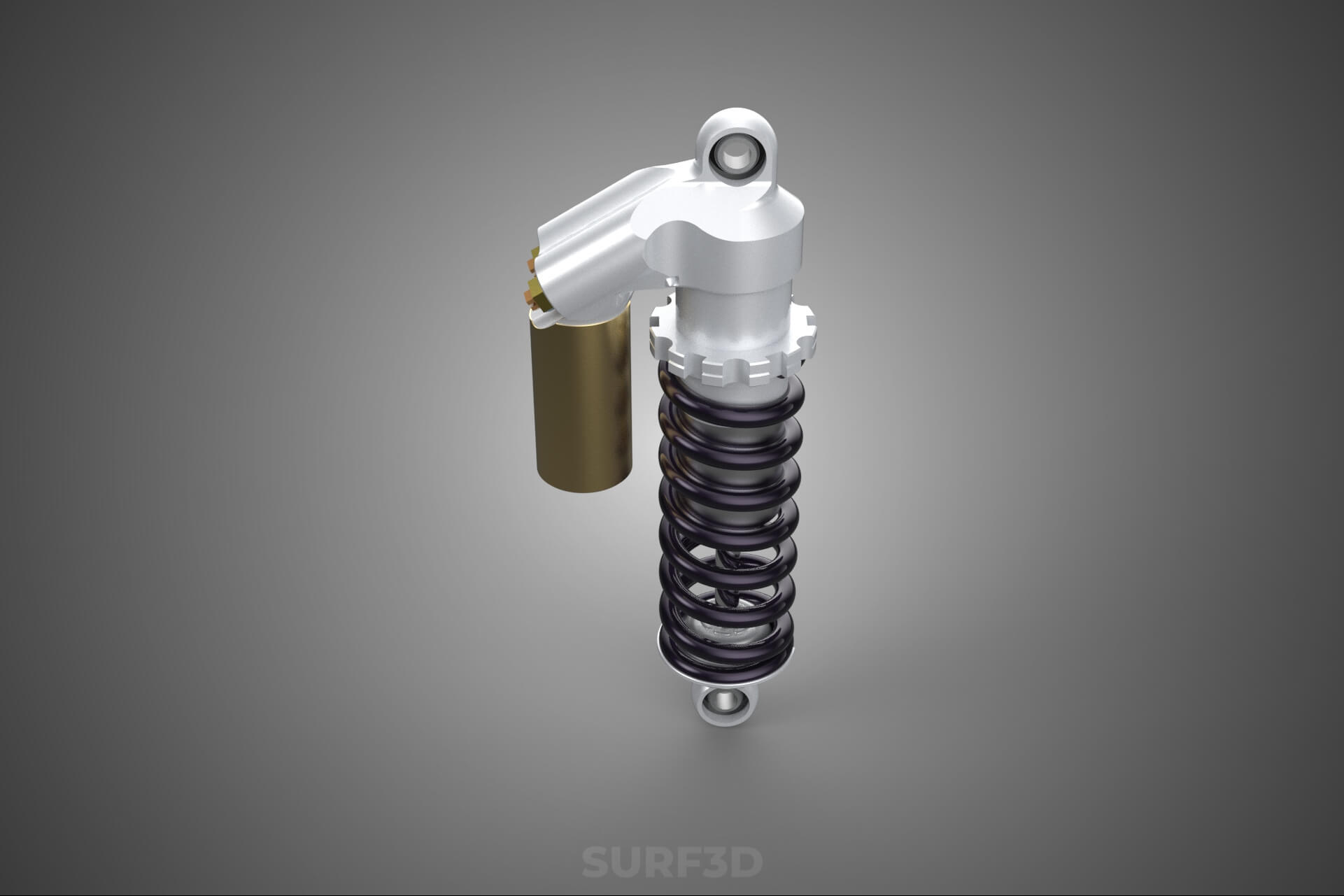 Suspension Shock Absorber Breaker Spring Coil Piggyback Tank 3D Model