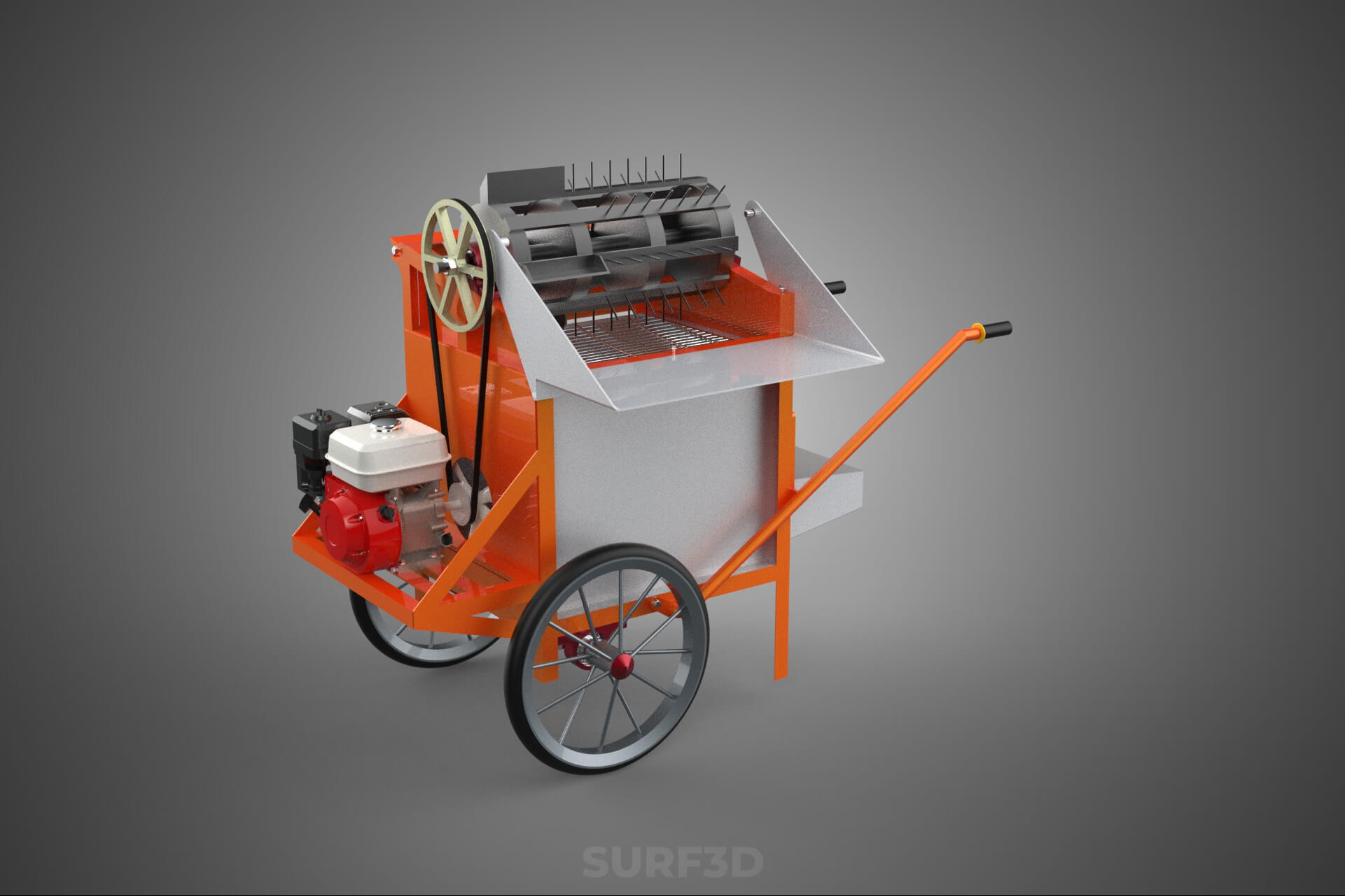 Thresher Threshing Separator Mill Machine Grain Paddy Wheat 3D Model