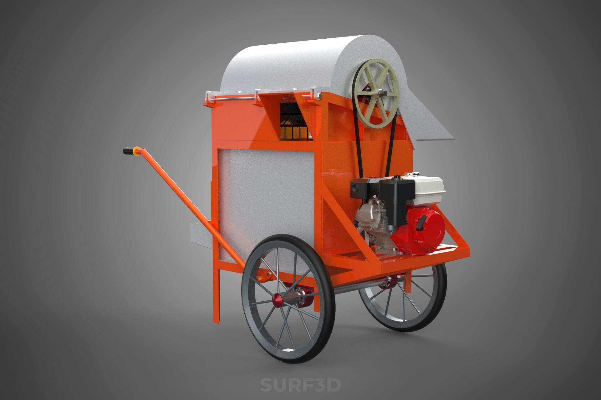 Thresher Threshing Separator Mill Machine Grain Paddy Wheat 3D Model