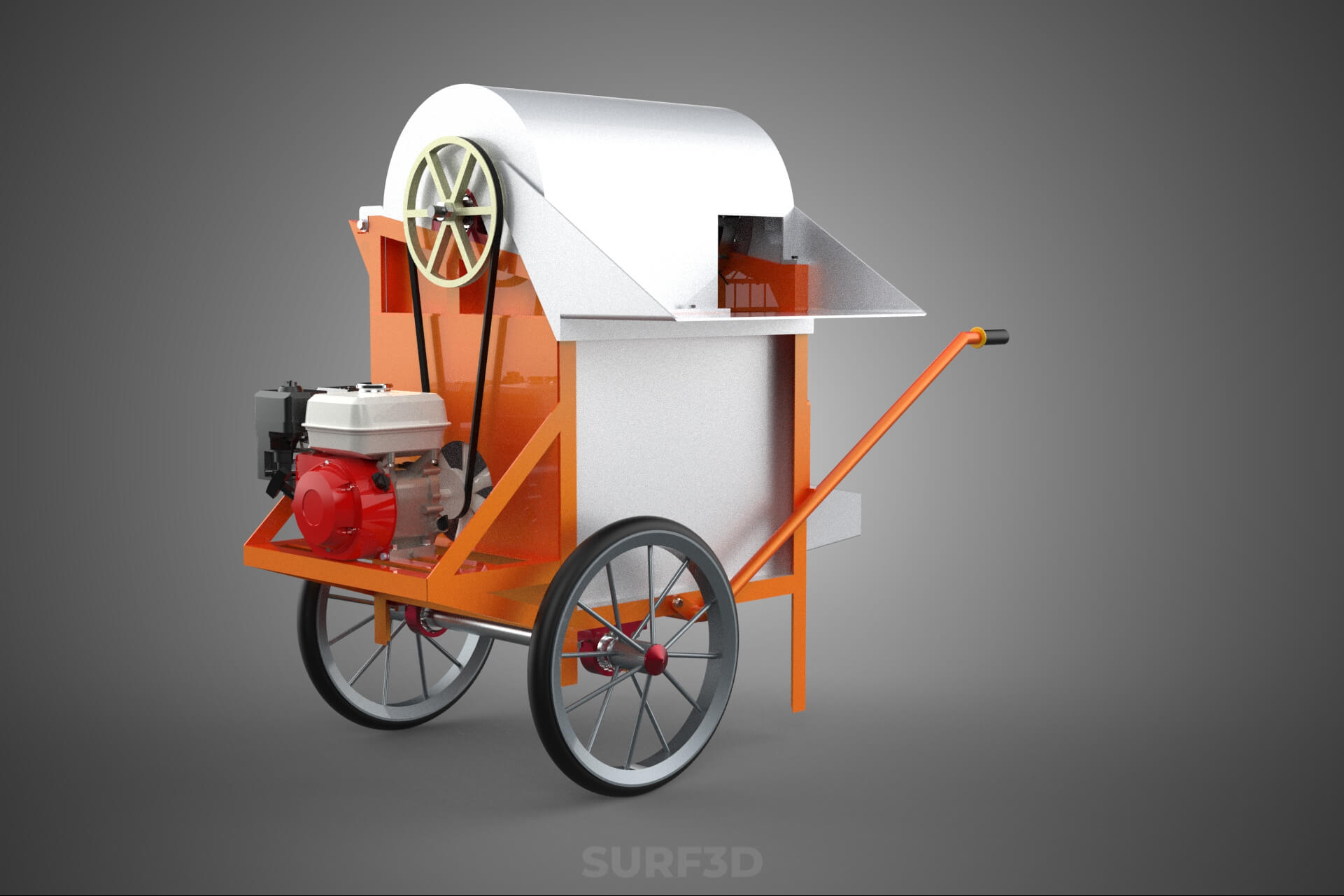 Thresher Threshing Separator Mill Machine Grain Paddy Wheat 3D Model