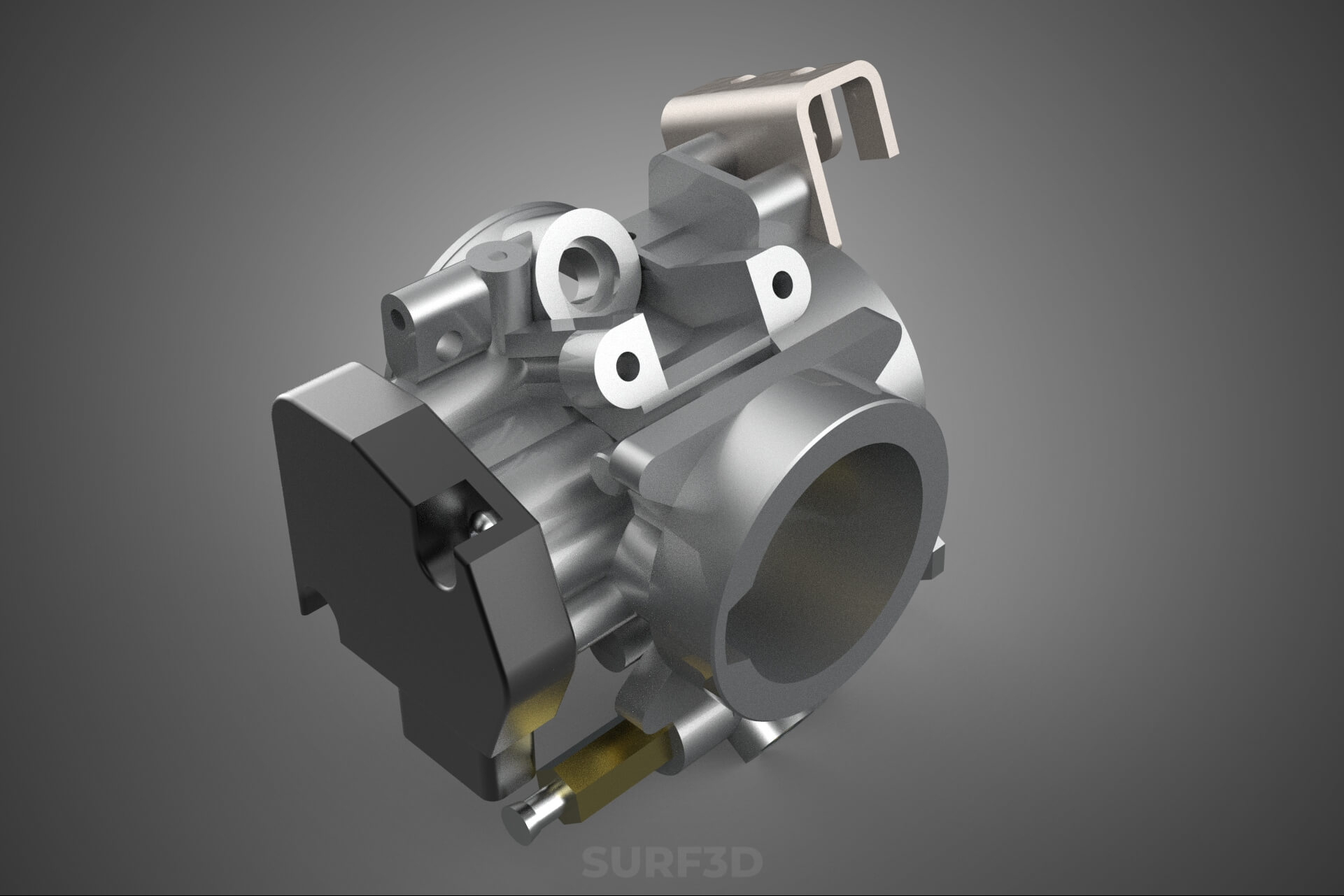 Throttle Body Electronic Fuel Injection EFI Air Intake Valve 3D Model