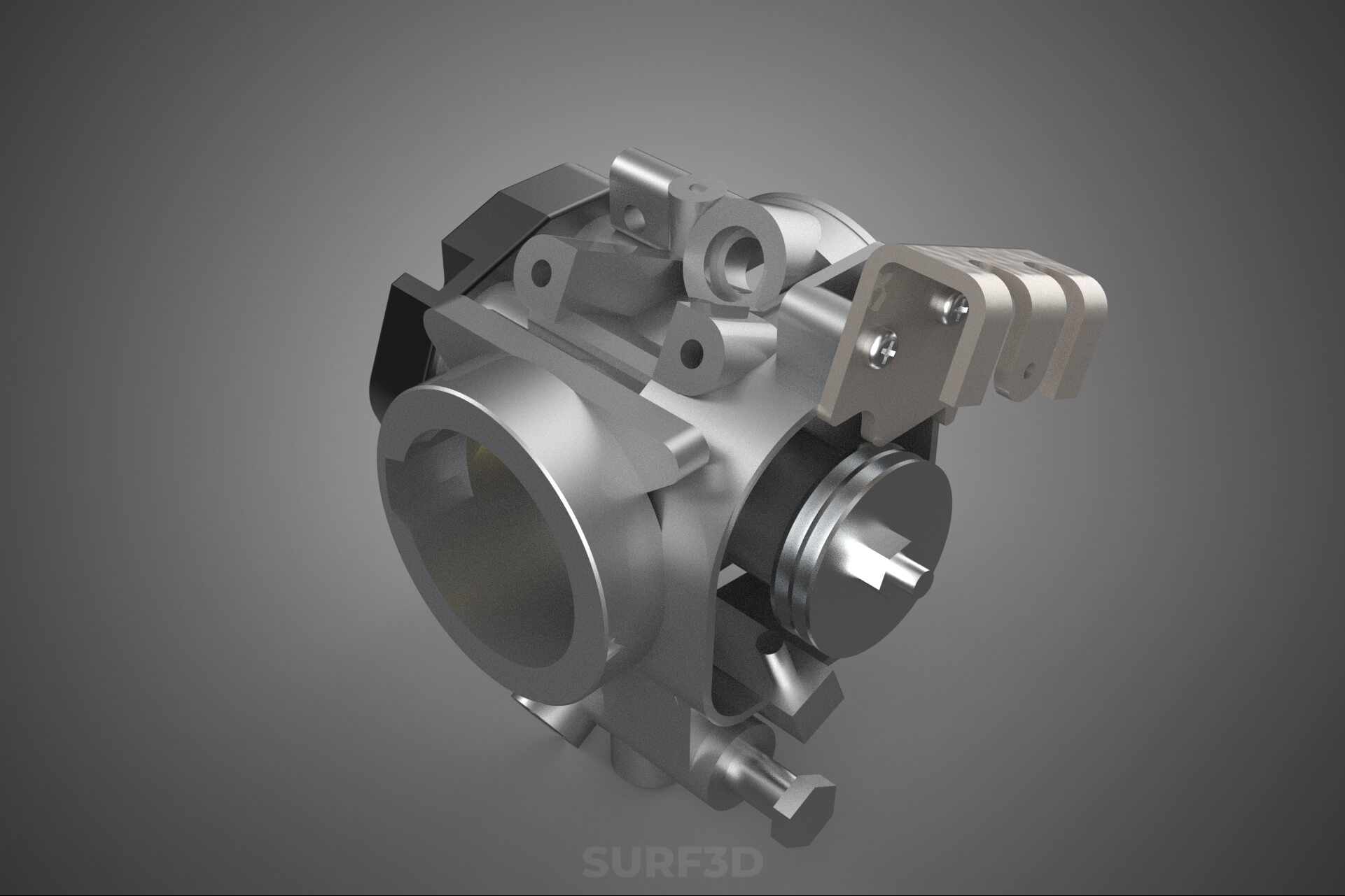 Throttle Body Electronic Fuel Injection EFI Air Intake Valve 3D Model