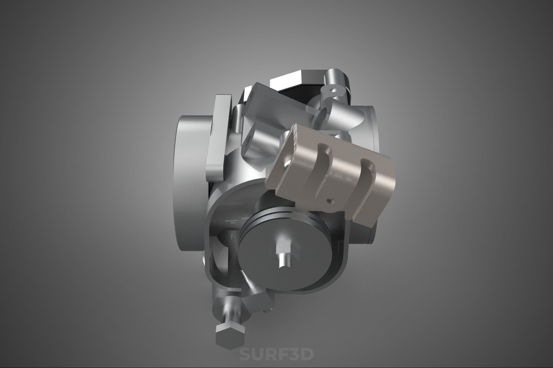 Throttle Body Electronic Fuel Injection EFI Air Intake Valve 3D Model