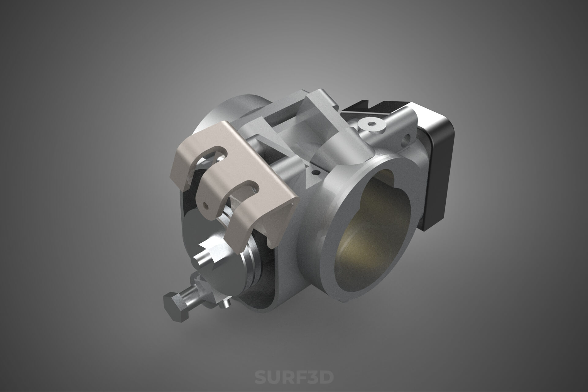 Throttle Body Electronic Fuel Injection EFI Air Intake Valve 3D Model