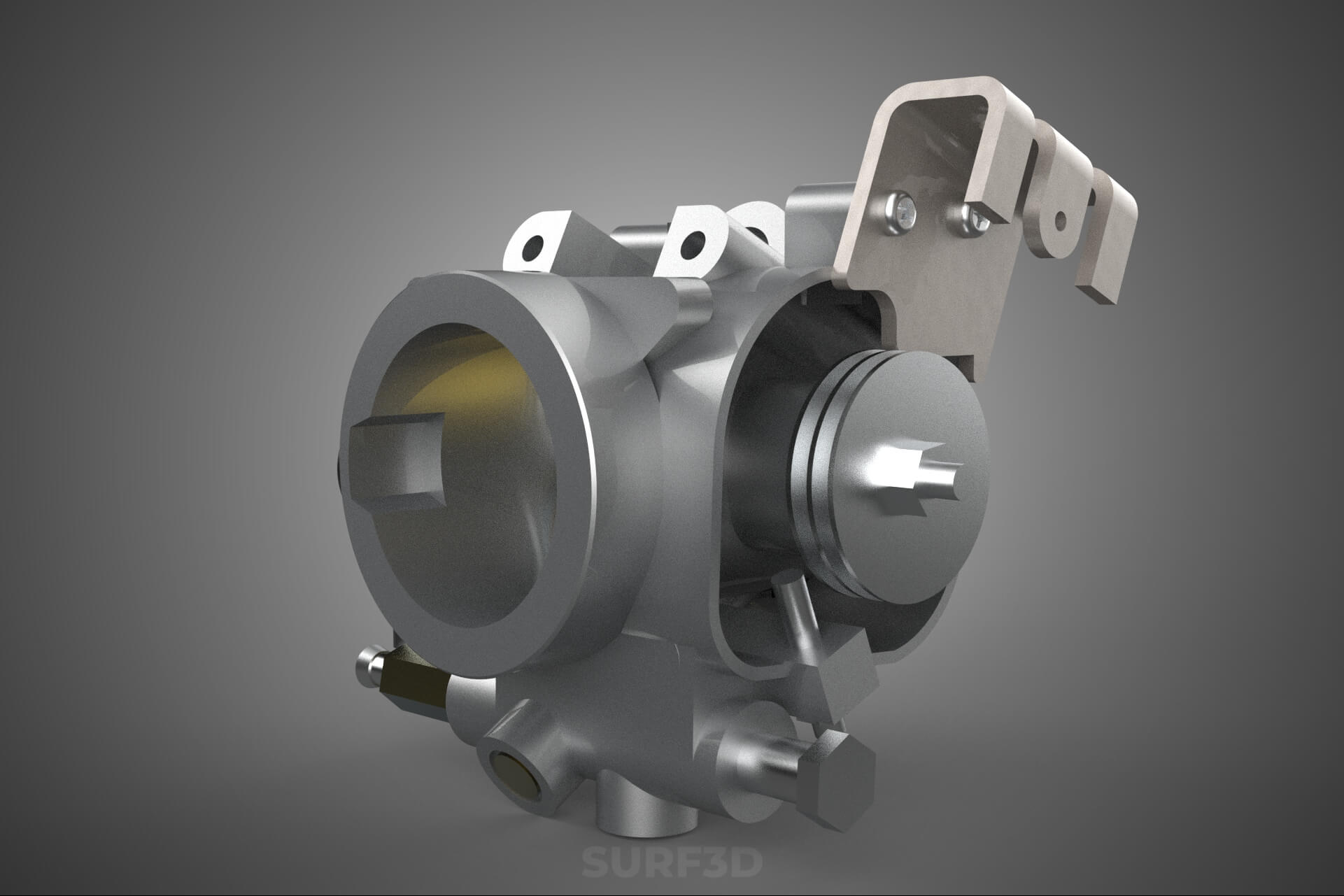 Throttle Body Electronic Fuel Injection EFI Air Intake Valve 3D Model