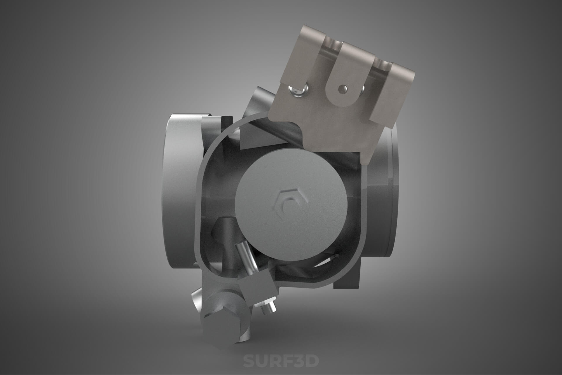 Throttle Body Electronic Fuel Injection EFI Air Intake Valve 3D Model