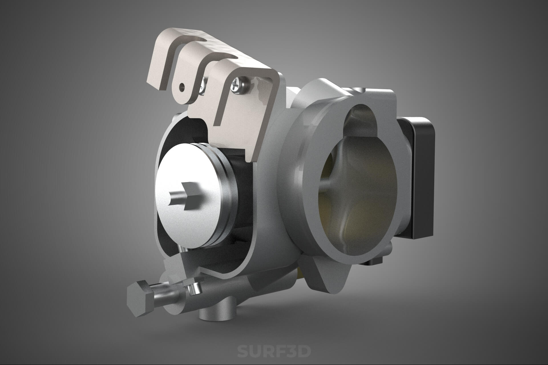 Throttle Body Electronic Fuel Injection EFI Air Intake Valve 3D Model