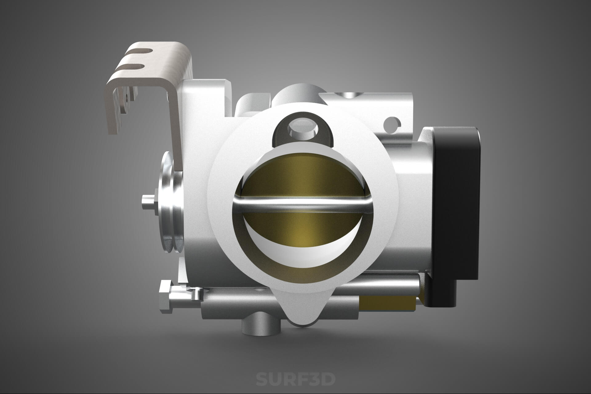 Throttle Body Electronic Fuel Injection EFI Air Intake Valve 3D Model
