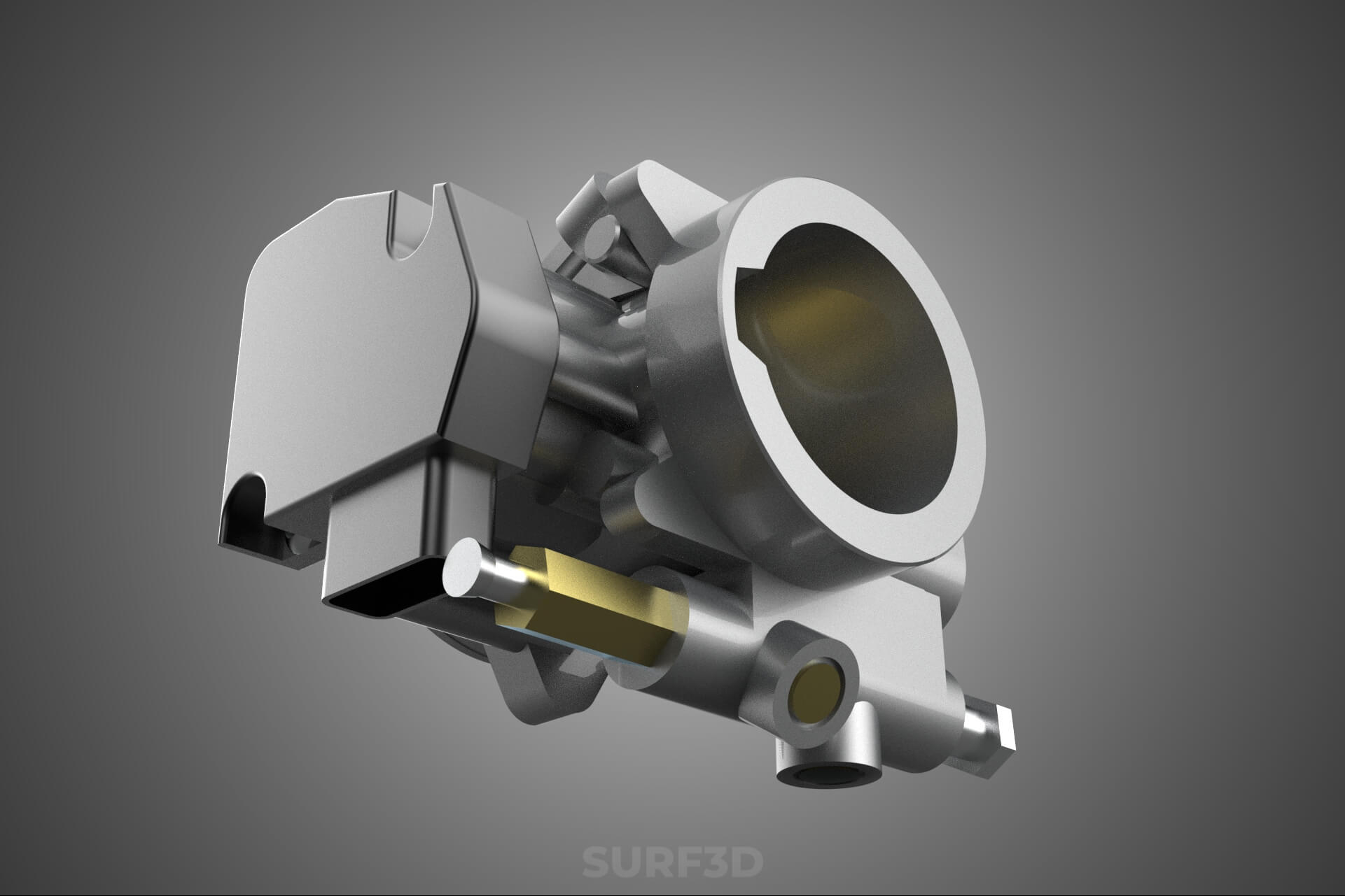 Throttle Body Electronic Fuel Injection EFI Air Intake Valve 3D Model