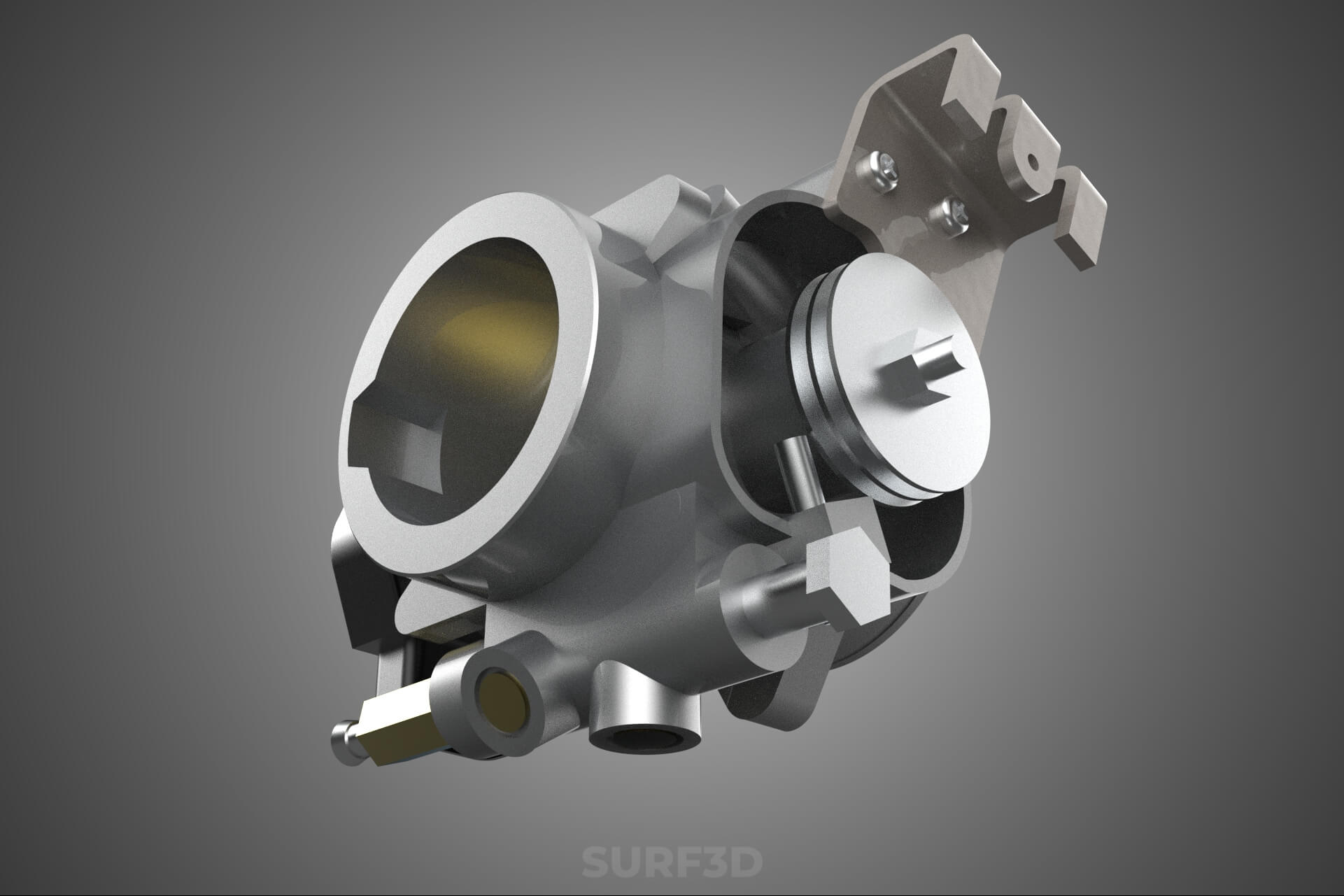 Throttle Body Electronic Fuel Injection EFI Air Intake Valve 3D Model