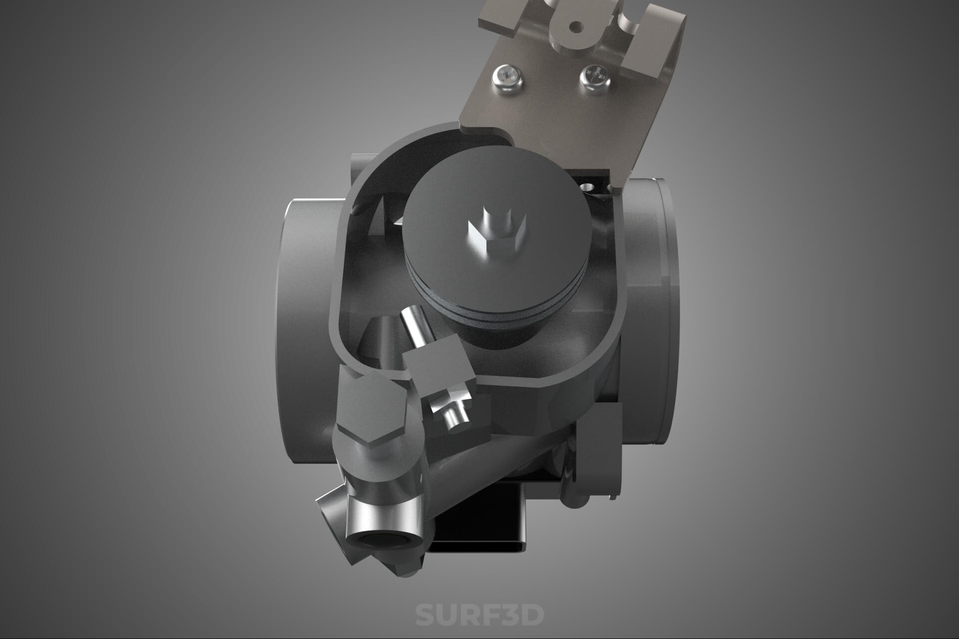 Throttle Body Electronic Fuel Injection EFI Air Intake Valve 3D Model