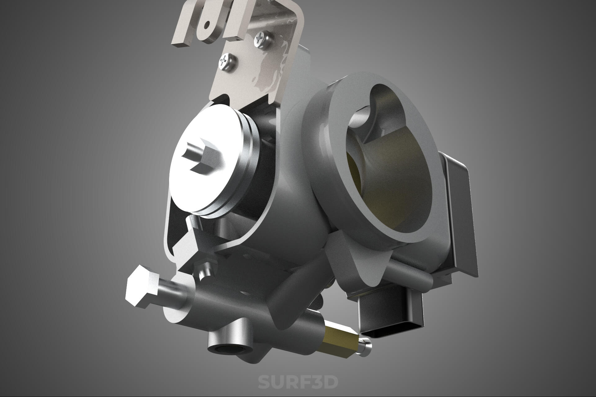 Throttle Body Electronic Fuel Injection EFI Air Intake Valve 3D Model