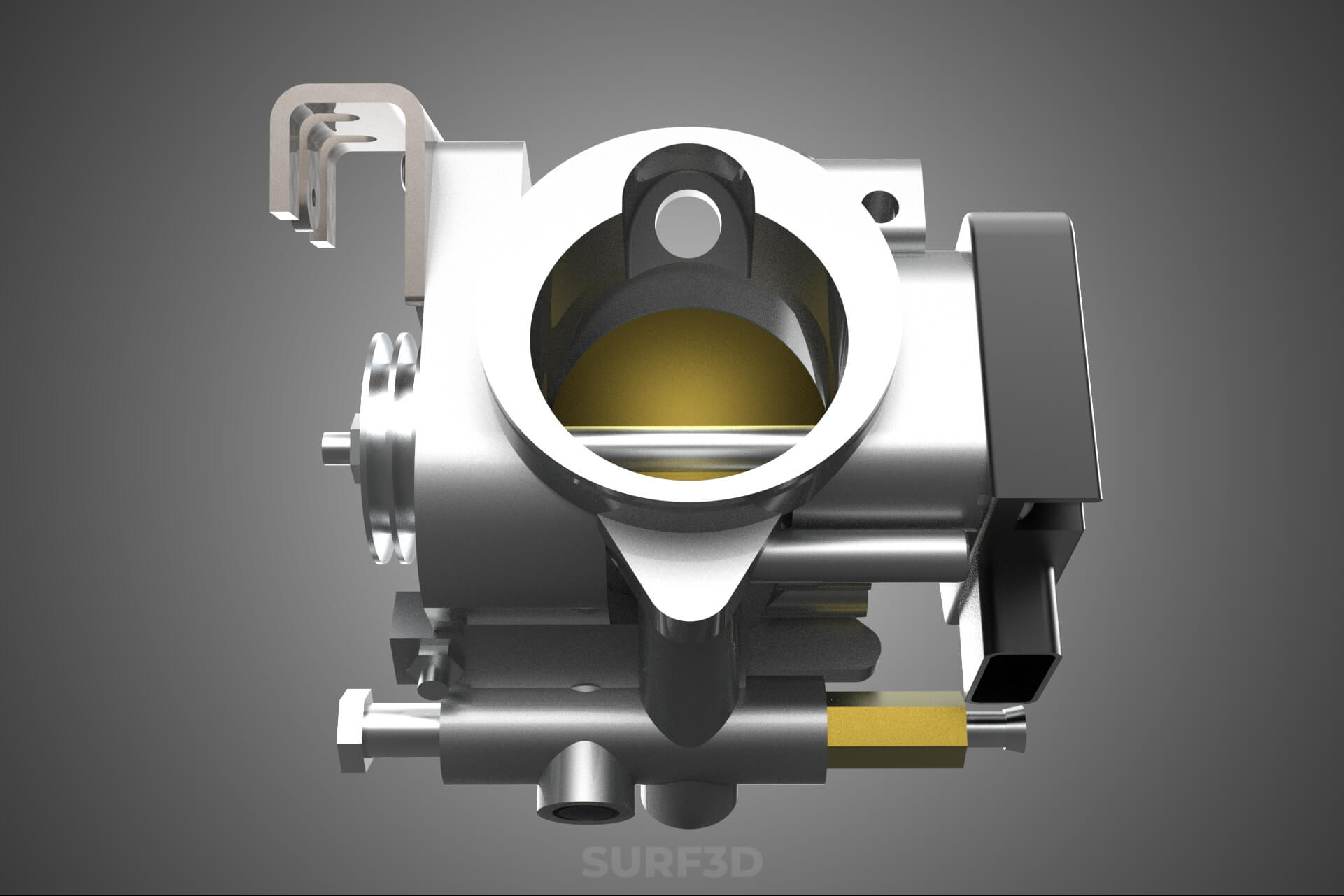 Throttle Body Electronic Fuel Injection EFI Air Intake Valve 3D Model