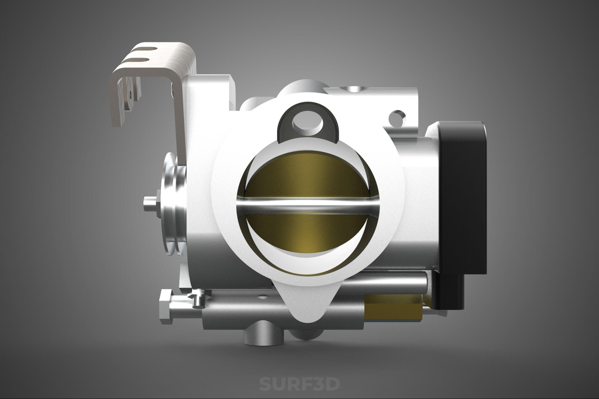 Throttle Body Electronic Fuel Injection EFI Air Intake Valve 3D Model