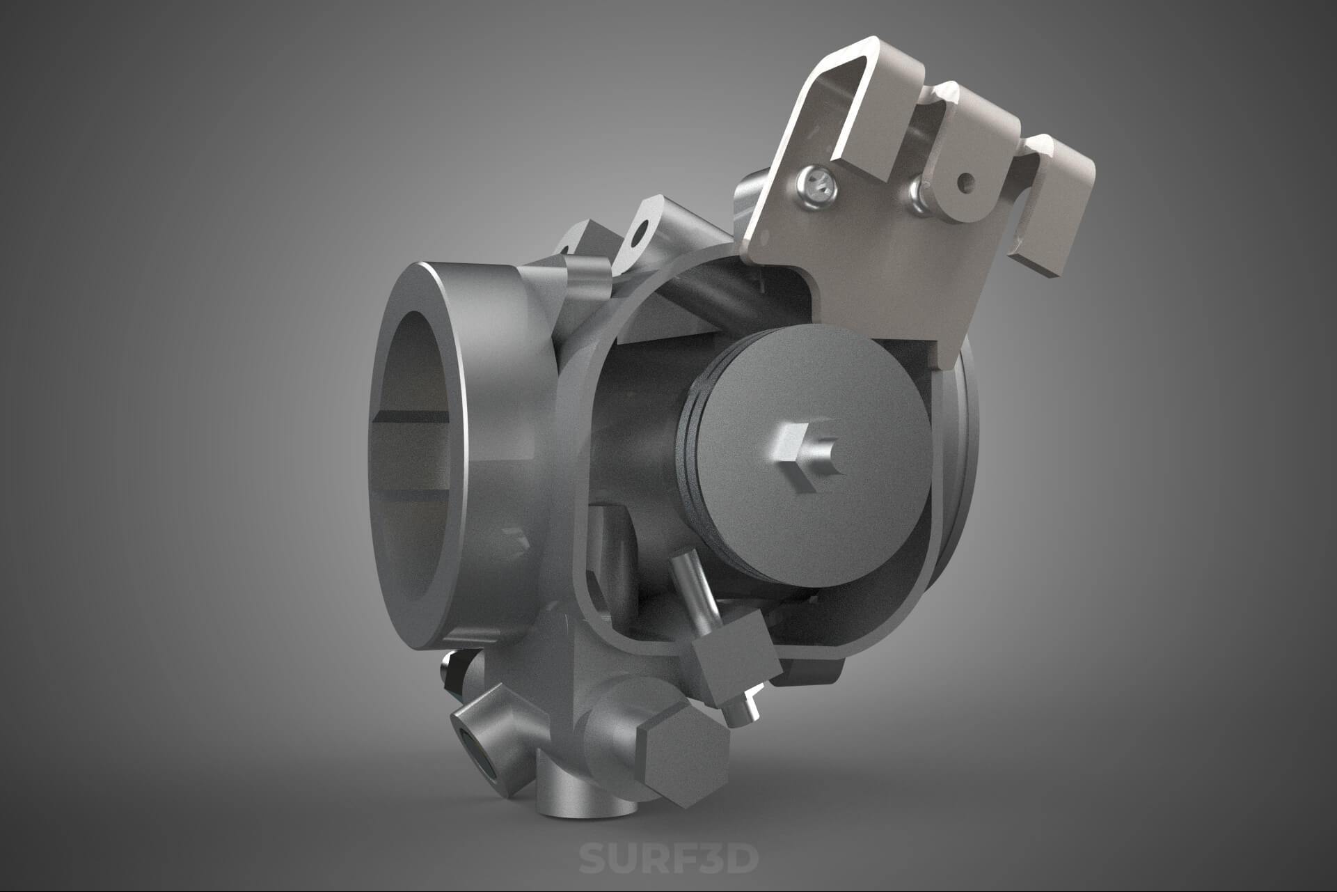 Throttle Body Electronic Fuel Injection EFI Air Intake Valve 3D Model